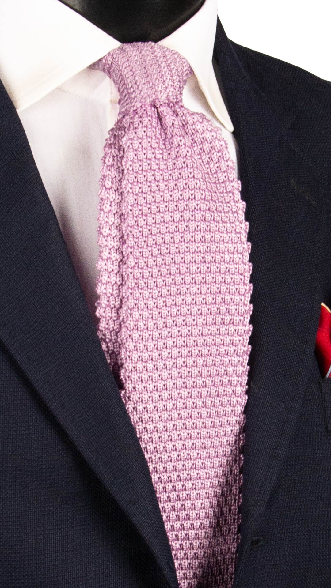 Cravatta Tricot in Maglia di Seta Glicine Tinta Unita TRI943 Graffeo Cravatte Made in Italy