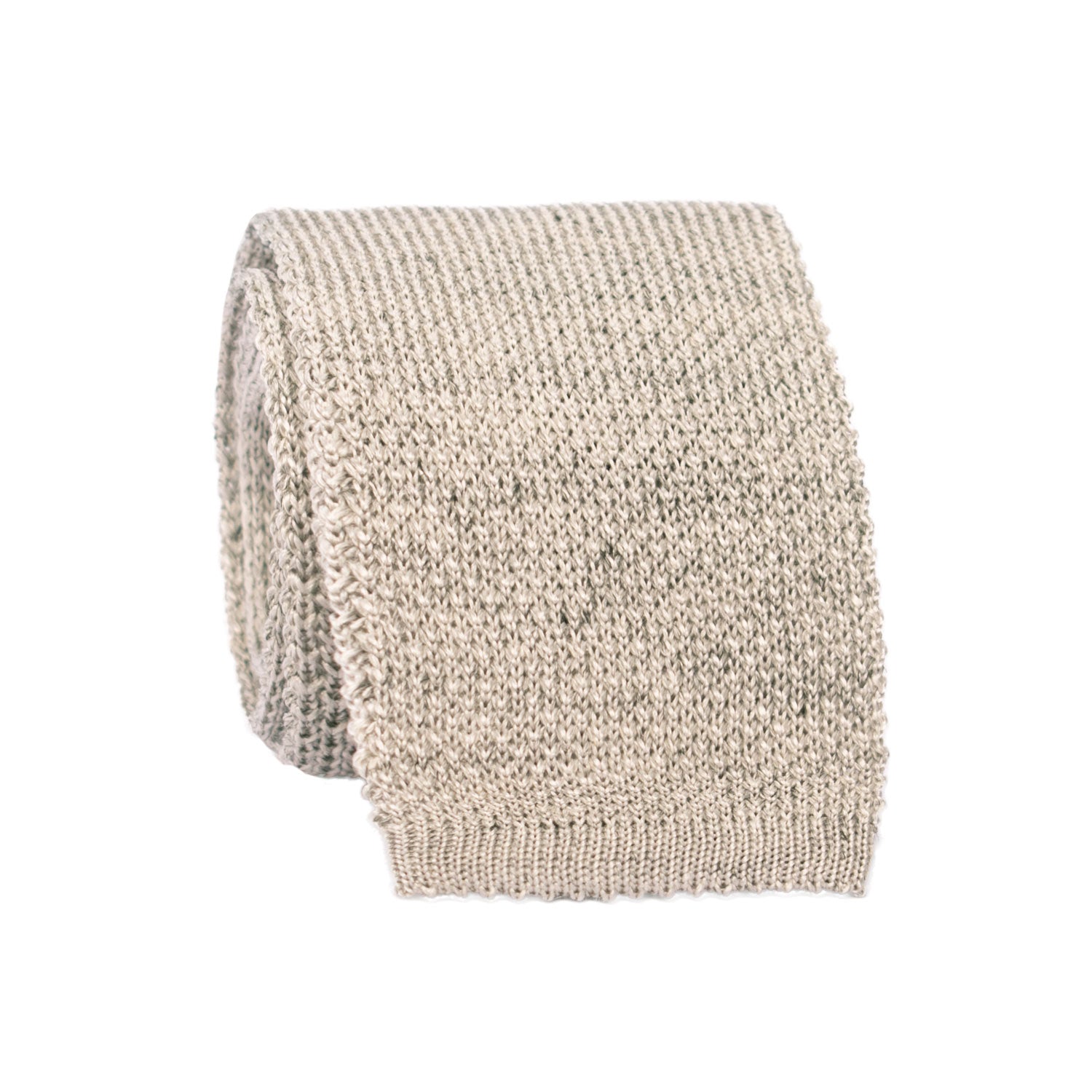 Cravatta Tricot in Maglia di Seta Grigia Effetto Tweed Blu TRI691 Graffeo Cravatte Made in Italy Rotolo