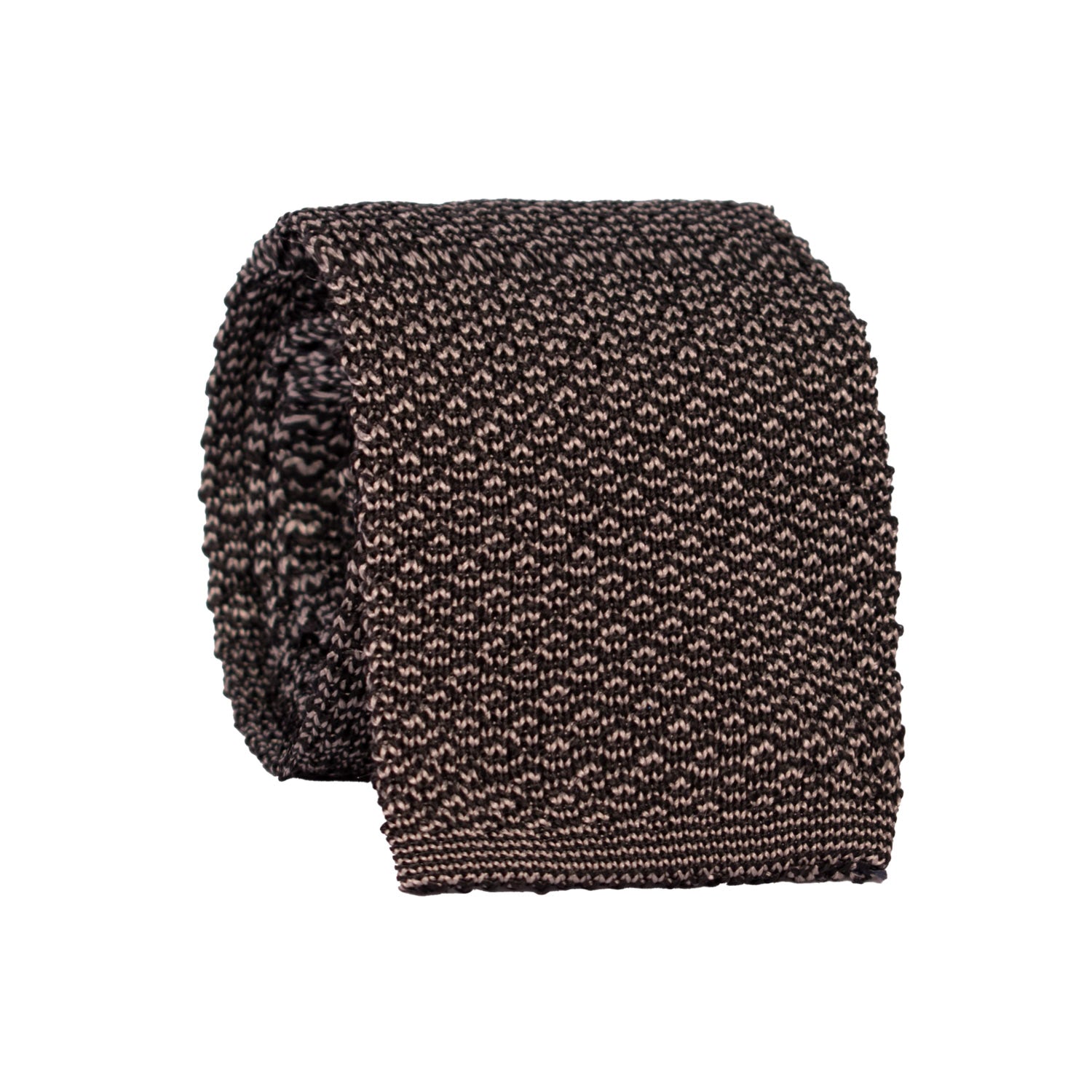 Cravatta Tricot in Maglia di Seta Grigia Nera Fantasia TRI845 Graffeo Cravatte Made in Italy Rotolo