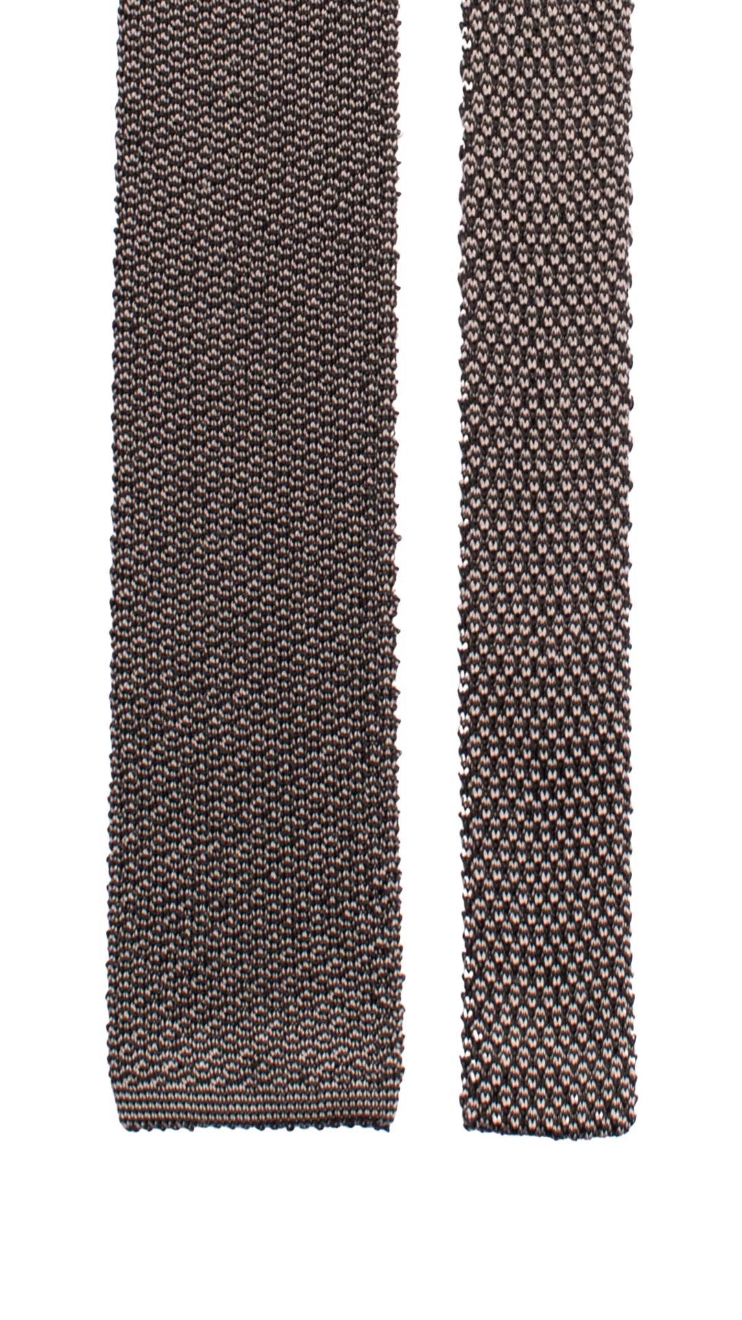 Cravatta Tricot in Maglia di Seta Grigia Nera Fantasia TRI845 Graffeo Cravatte Made in Italy Pala