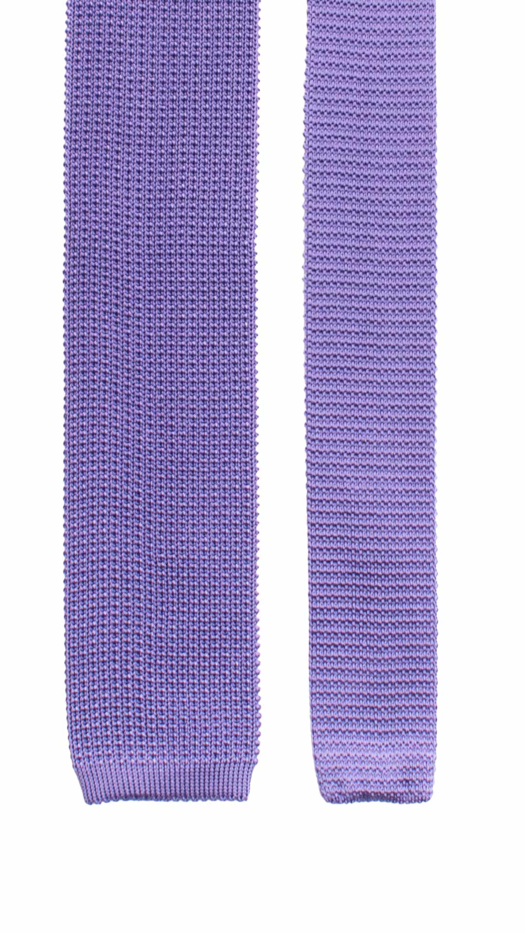 Cravatta Tricot in Maglia di Seta Lavanda Tinta Unita TRI812 Graffeo Cravatte Made in Italy Pala