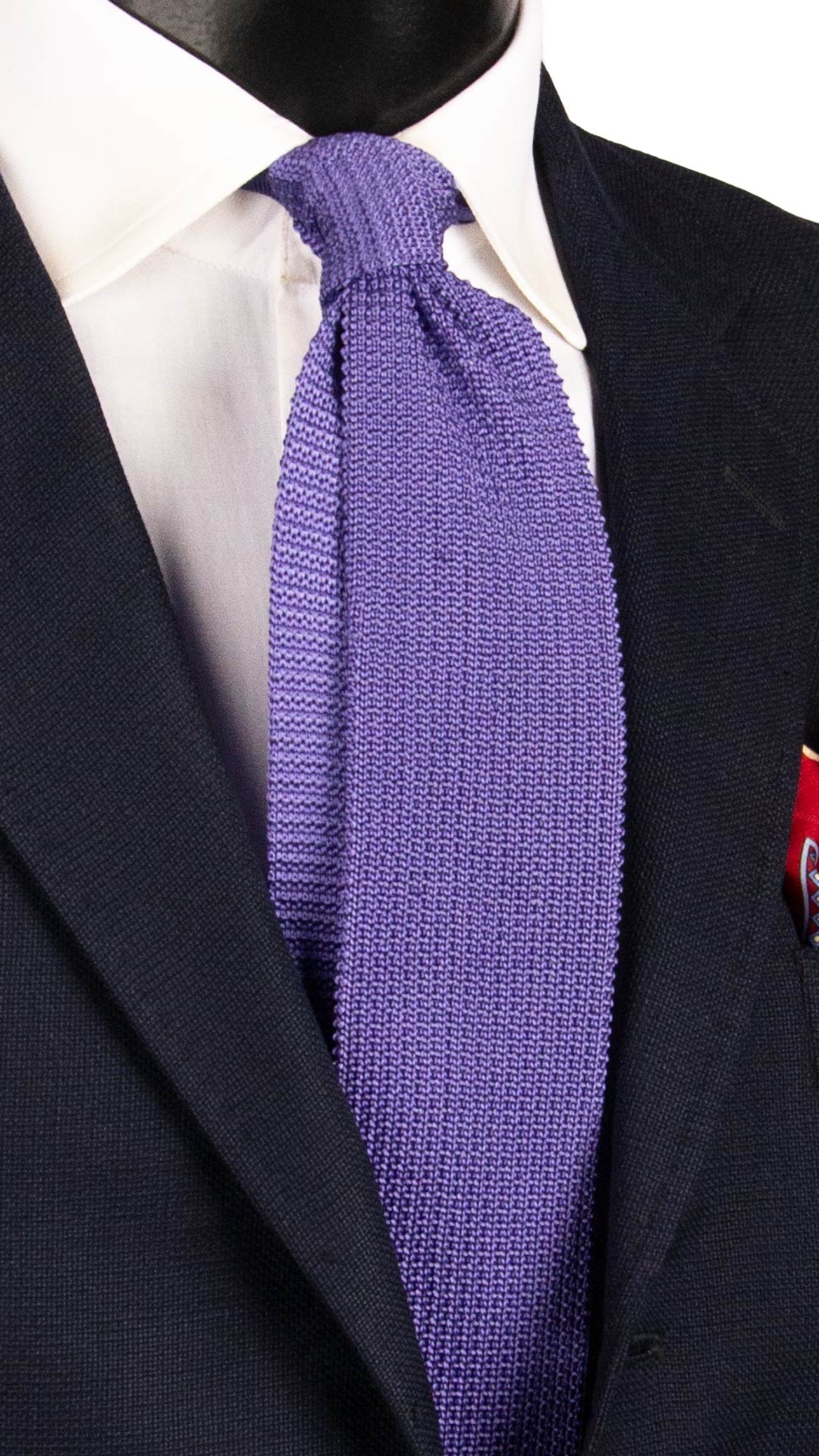 Cravatta Tricot in Maglia di Seta Lavanda Tinta Unita TRI812 Graffeo Cravatte Made in Italy