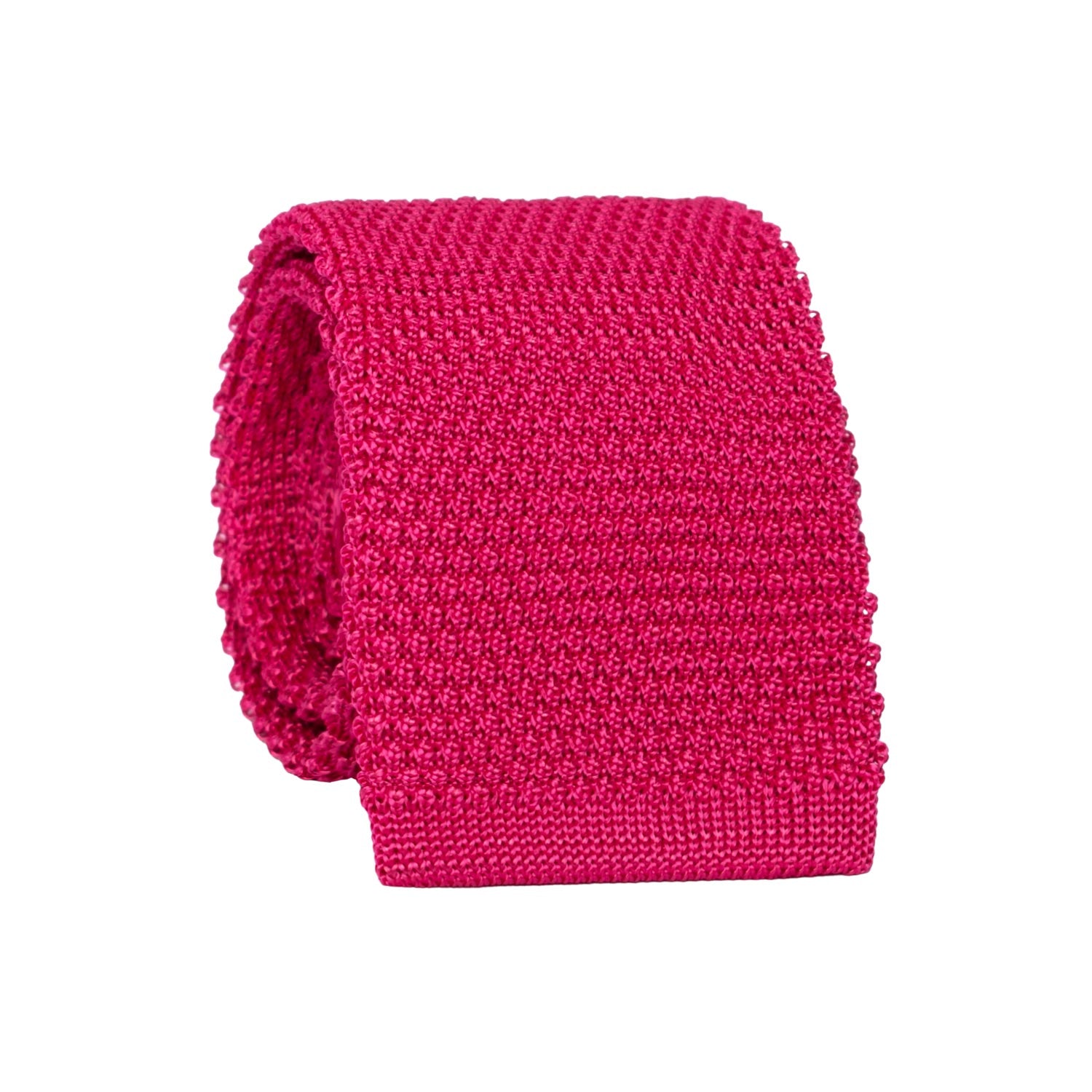 Cravatta Tricot in Maglia di Seta Magenta Tinta Unita TRI937 Graffeo Cravatte Made in Italy Rotolo