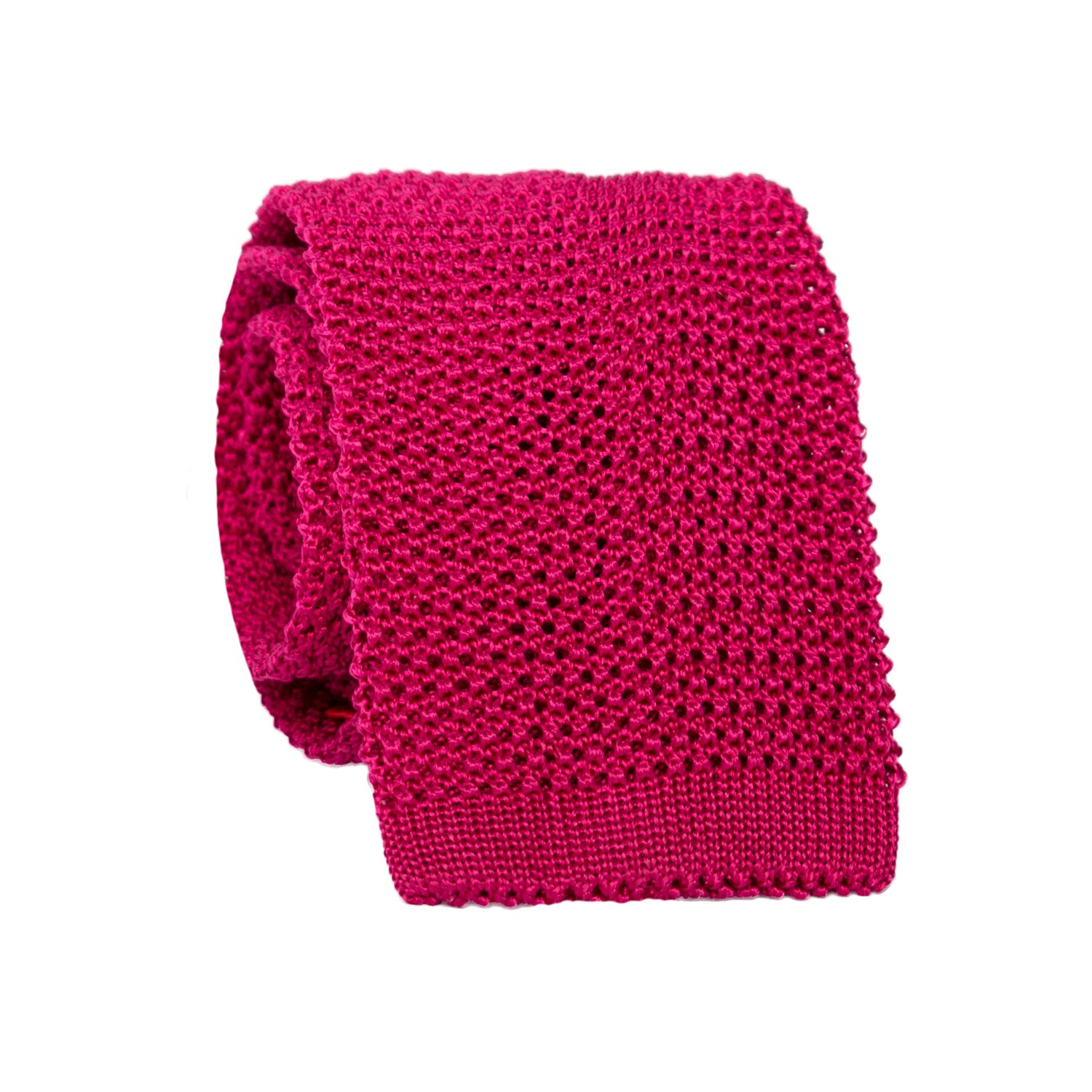 Cravatta Tricot in Maglia di Seta Magenta Tinta Unita TRI653 Graffeo Cravatte Made in Italy Rotolo