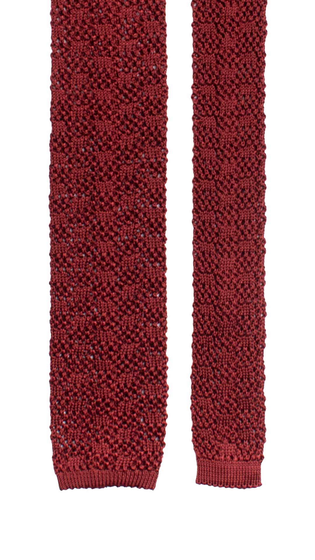 Cravatta Tricot in Maglia di Seta Mogano Fantasia Tono su Tono TRI830 Graffeo Cravatte Made in Italy Pala