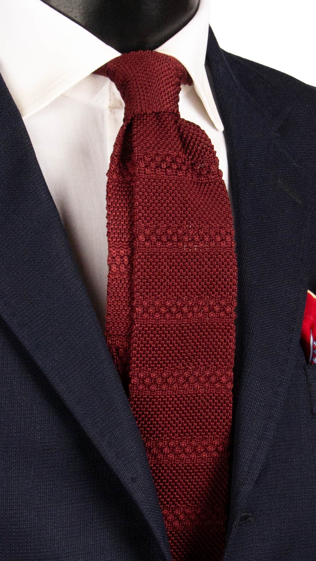 Cravatta Tricot in Maglia di Seta Mogano Fantasia Tono su Tono TRI844 Graffeo Cravatte Made in Italy