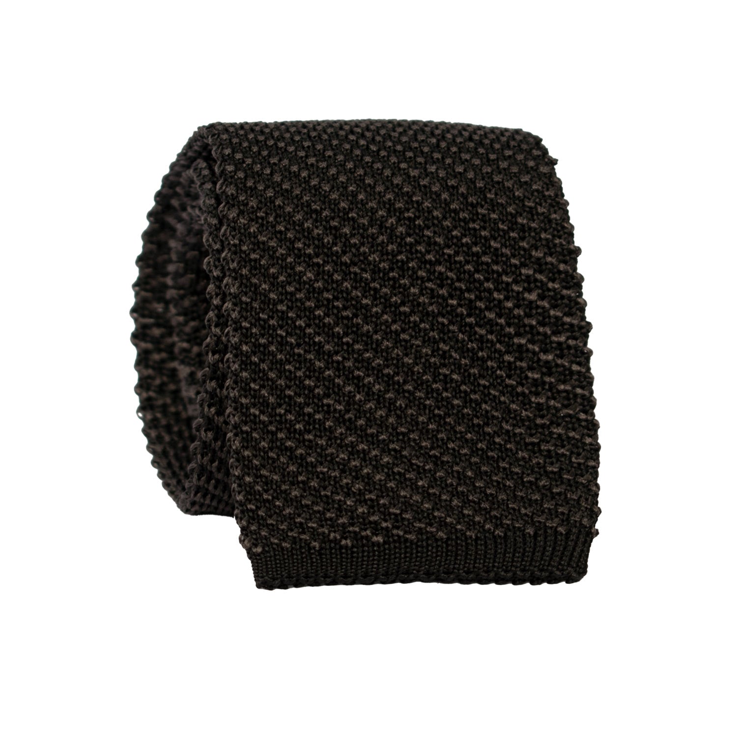 Cravatta Tricot in Maglia di Seta Nera Fantasia Grigia Scura TRI813 Graffeo Cravatte Made in Italy Rotolo