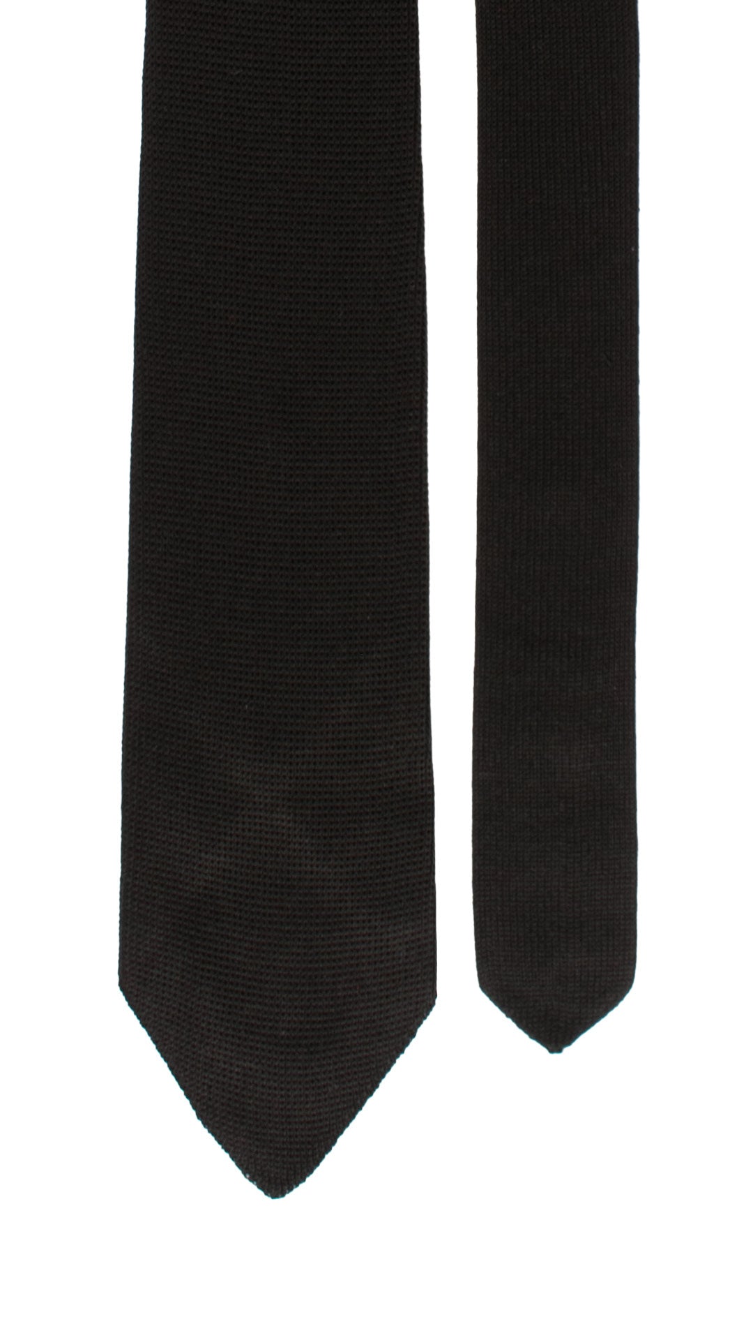 Cravatta Tricot in Maglia di Seta Nera Tinta Unita TRI828 Graffeo Cravatte Made in Italy Pala