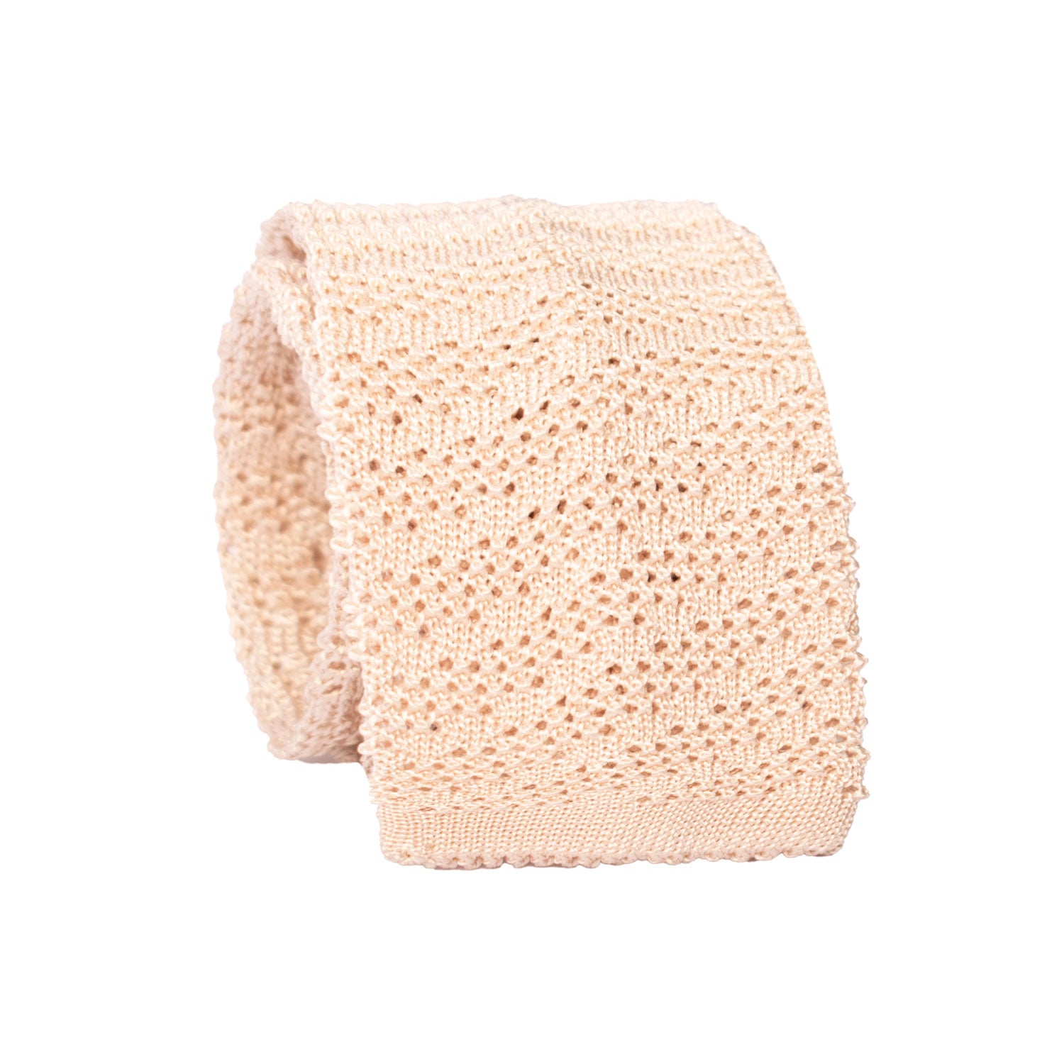 Cravatta Tricot in Maglia di Seta Rosa Cipria Tinta Unita TRI697 Graffeo Cravatte Made in Italy Rotolo