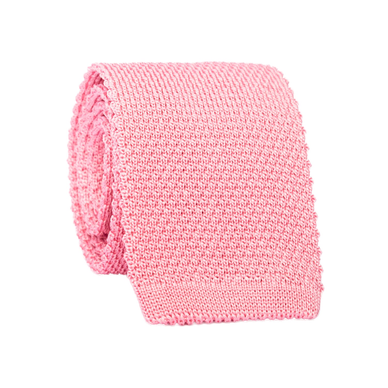 Cravatta Tricot in Maglia di Seta Rosa Tinta Unita TRI642 Graffeo Cravatte Made in Italy Rotolo