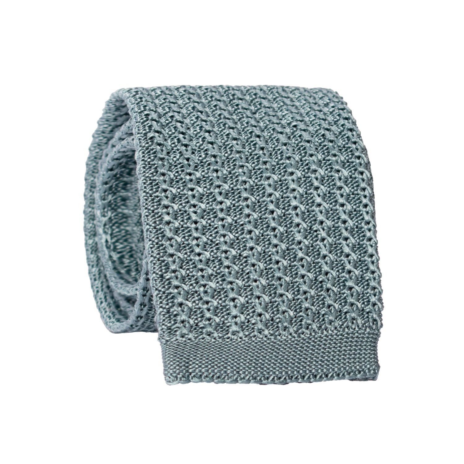 Cravatta Tricot in Maglia di Seta Turchese Fantasia Tono su Tono TRI818 Graffeo Cravatte Made in Italy Rotolo