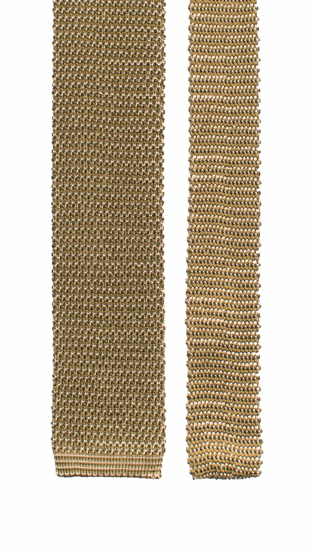 Cravatta Tricot in Maglia di Seta Verde Beige Verde Oliva Fantasia TRI885 Graffeo Cravatte Made in Italy Pala