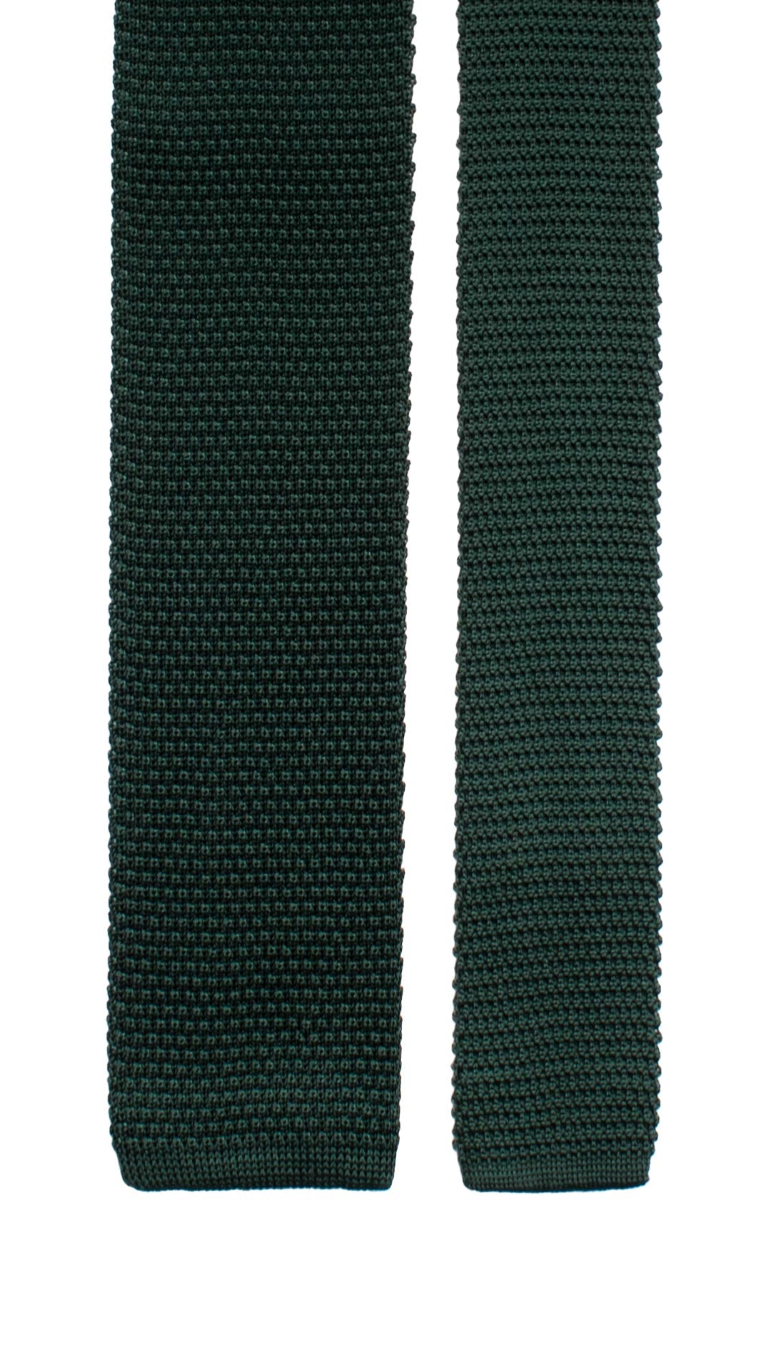 Cravatta Tricot in Maglia di Seta Verde Pino Tinta Unita TRI948 Graffeo Cravatte Made in Italy Pala