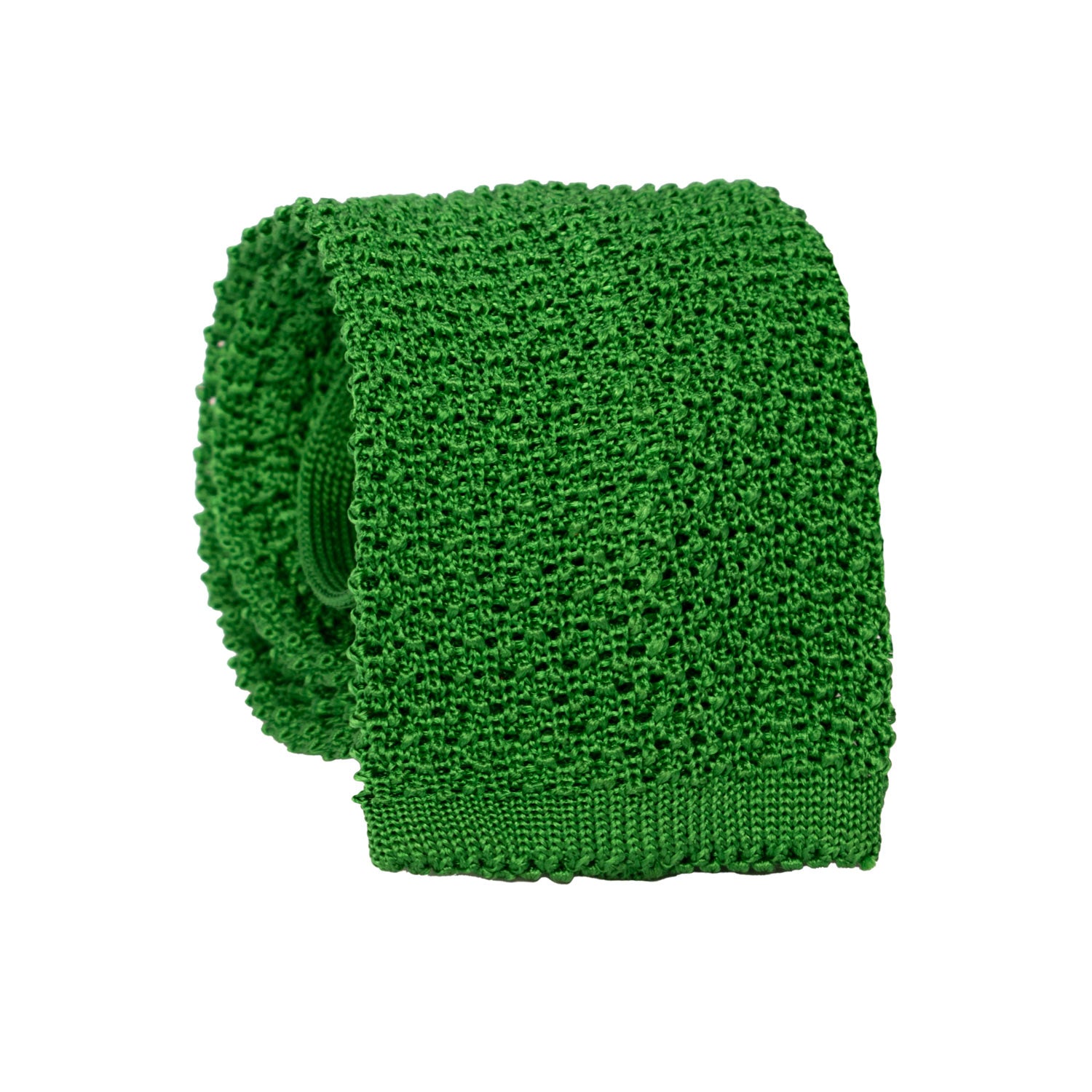 Cravatta Tricot in Maglia di Seta Verde Tinta Unita TRI787 Graffeo Cravatte Made in Italy Rotolo