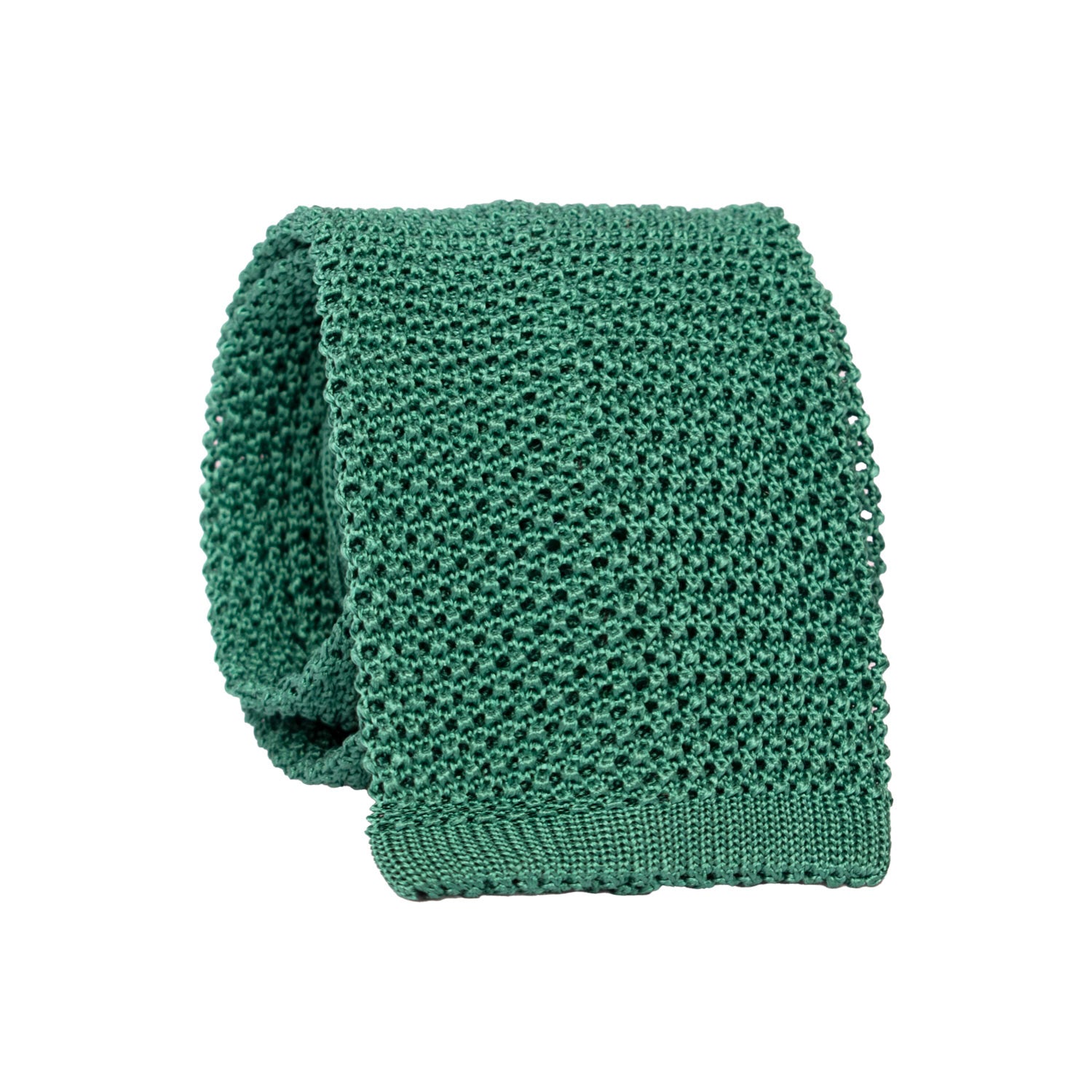 Cravatta Tricot in Maglia di Seta Verde Tinta Unita TRI825 Graffeo Cravatte Made in Italy Rotolo