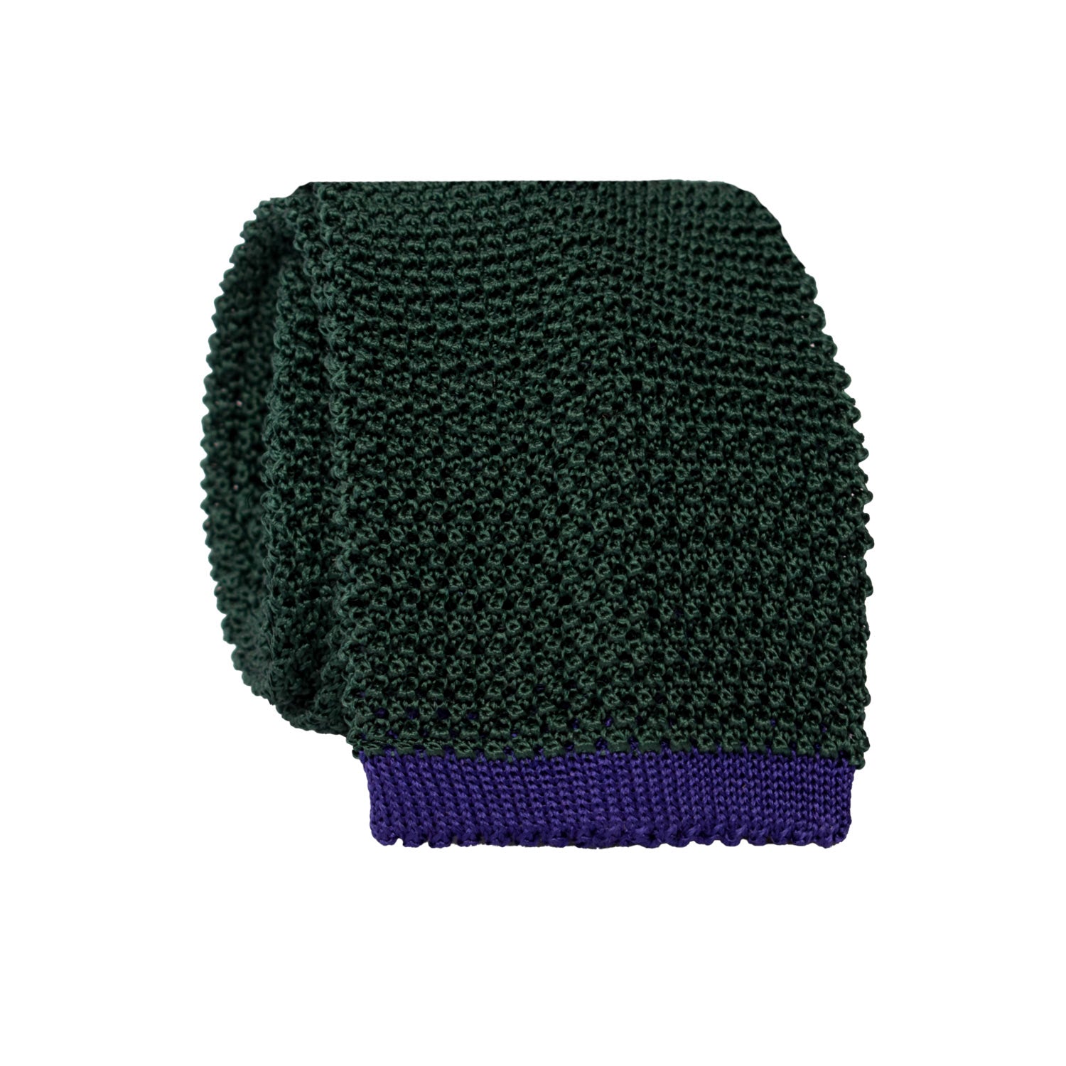 Cravatta Tricot in Maglia di Seta Verde Viola Tinta Unita TRI808 Graffeo Cravatte Made in Italy Rotolo