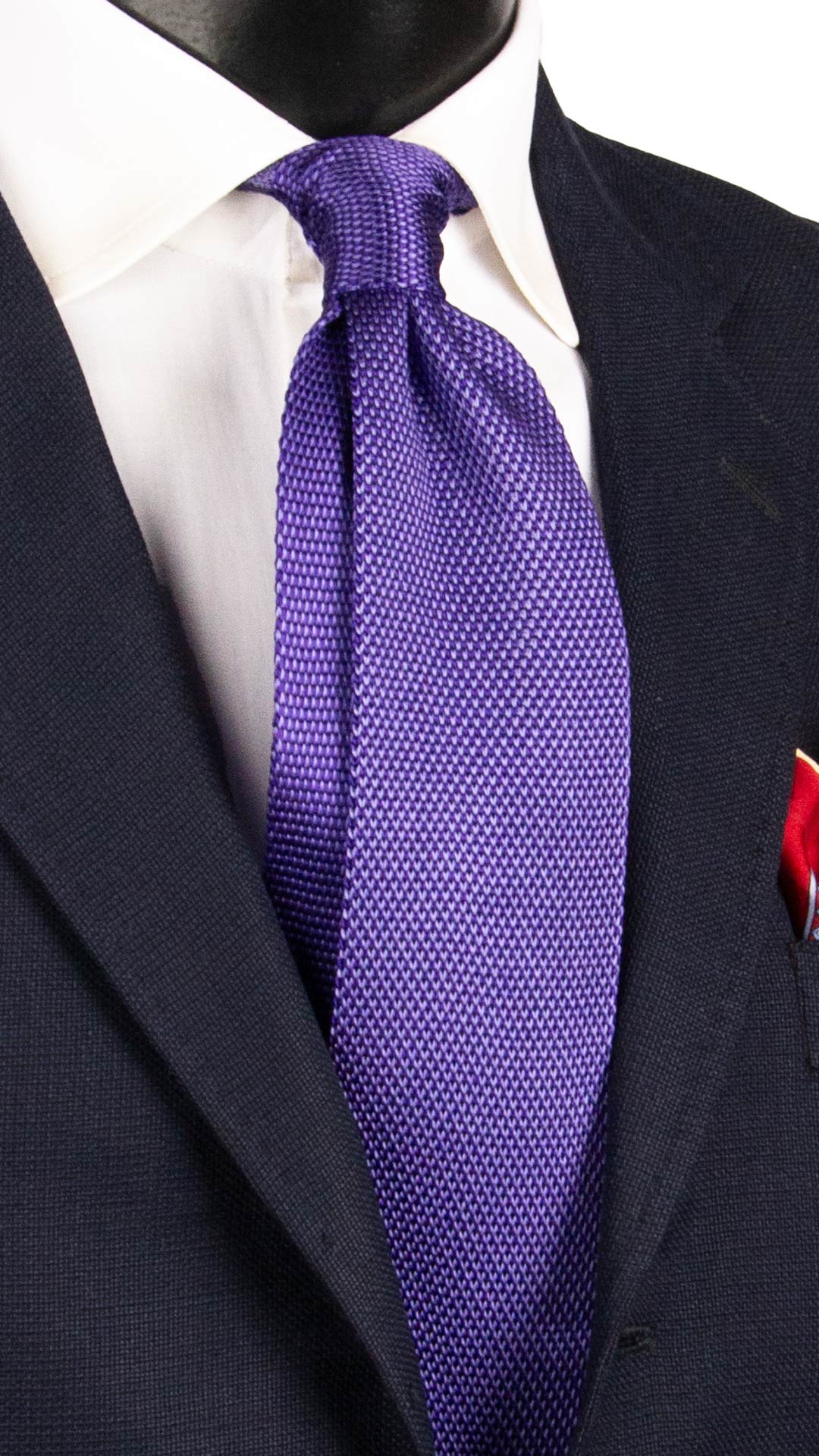 Cravatta Tricot in Maglia di Seta Viola Lavanda Fantasia TRI851 Graffeo Cravatte Made in Italy