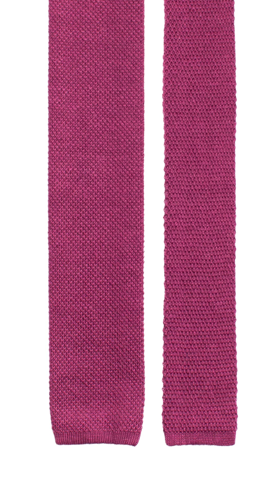 Cravatta Tricot in Maglia di Seta Viola Tinta Unita TRI668 Graffeo Cravatte Made in Italy Pala