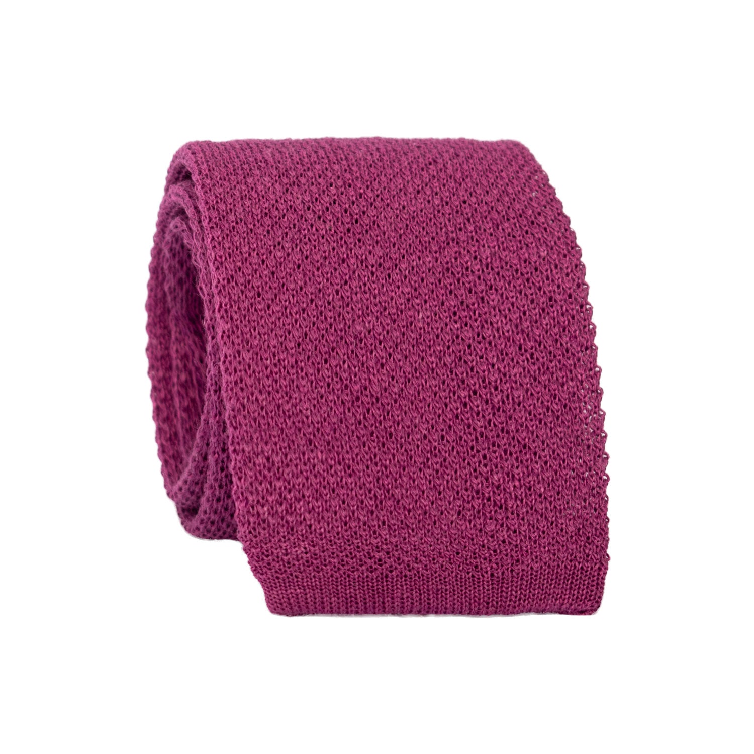 Cravatta Tricot in Maglia di Seta Viola Tinta Unita TRI668 Graffeo Cravatte Made in Italy Rotolo