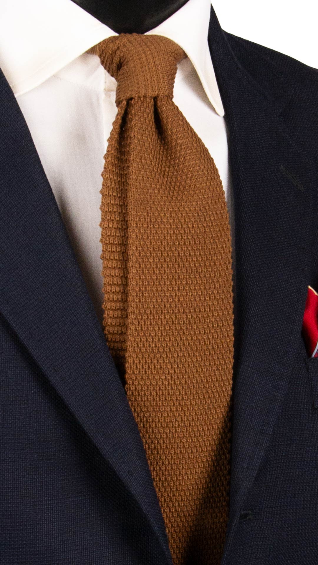 Cravatta Tricot in Maglia in Seta Lino Color Biscotto Tinta Unita TRI955 Graffeo Cravatte Made in Italy