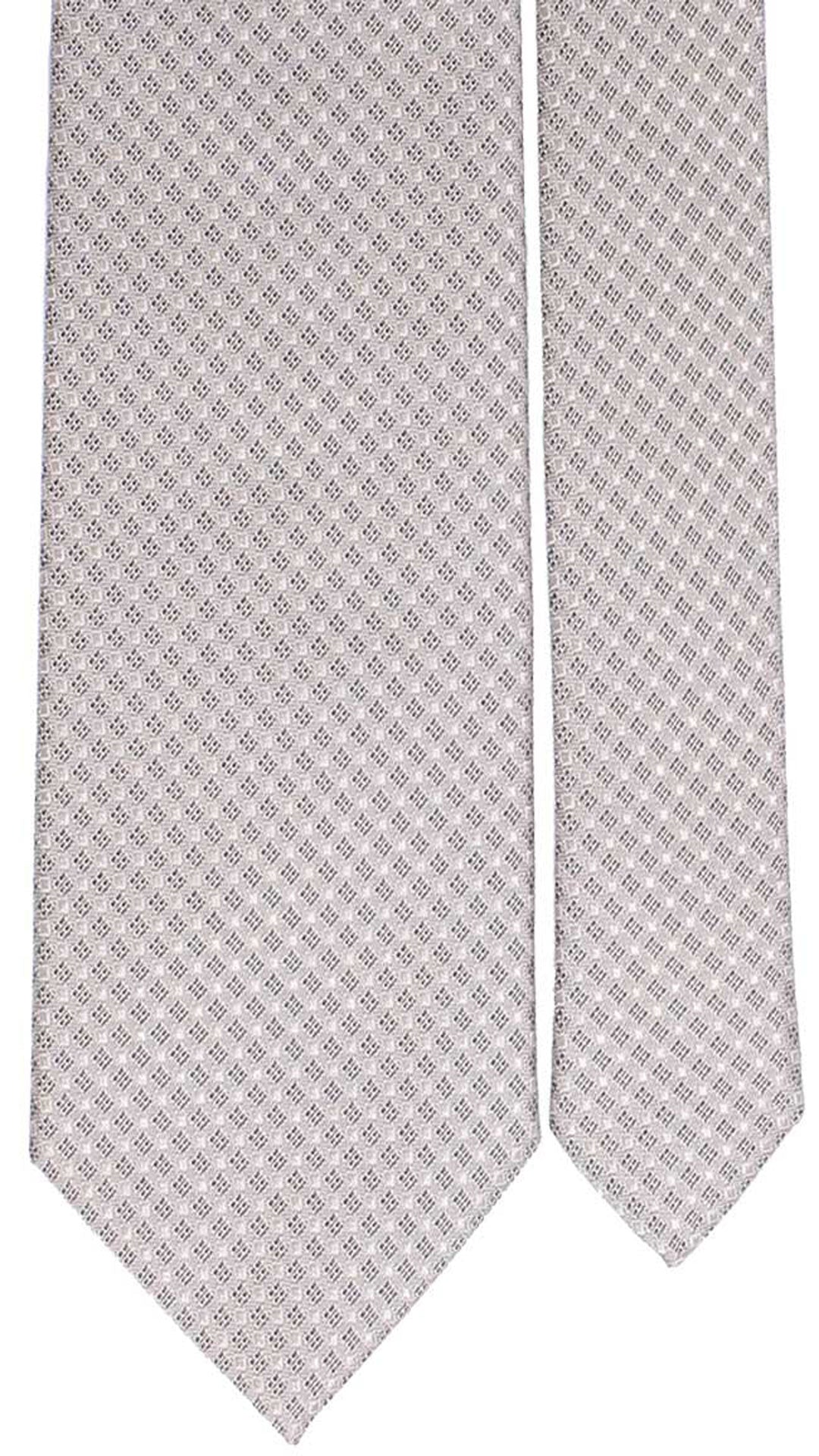 Cravatta da Cerimonia di Seta Grigio Chiaro Fantasia Tono su Tono CY3405 Pala