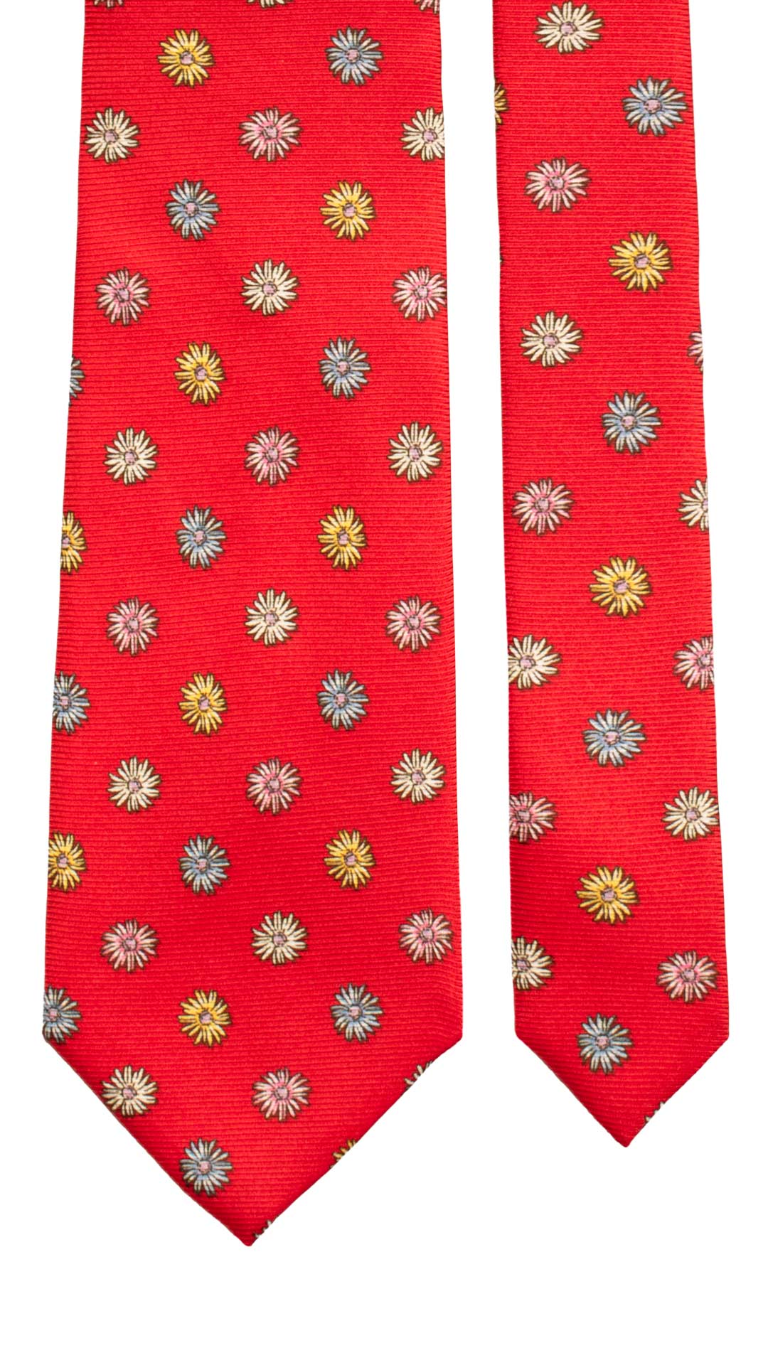 Cravatta Uomo Stampa di Seta Rossa Fantasia Gialla Bianca Celeste Rosa Made in Italy Graffeo Cravatte Pala