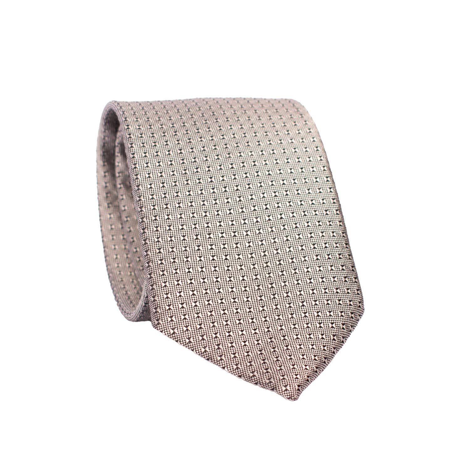 Cravatta da Cerimonia di Seta Fantasia Grigio Chiaro Blu CY3408 Arrotolata