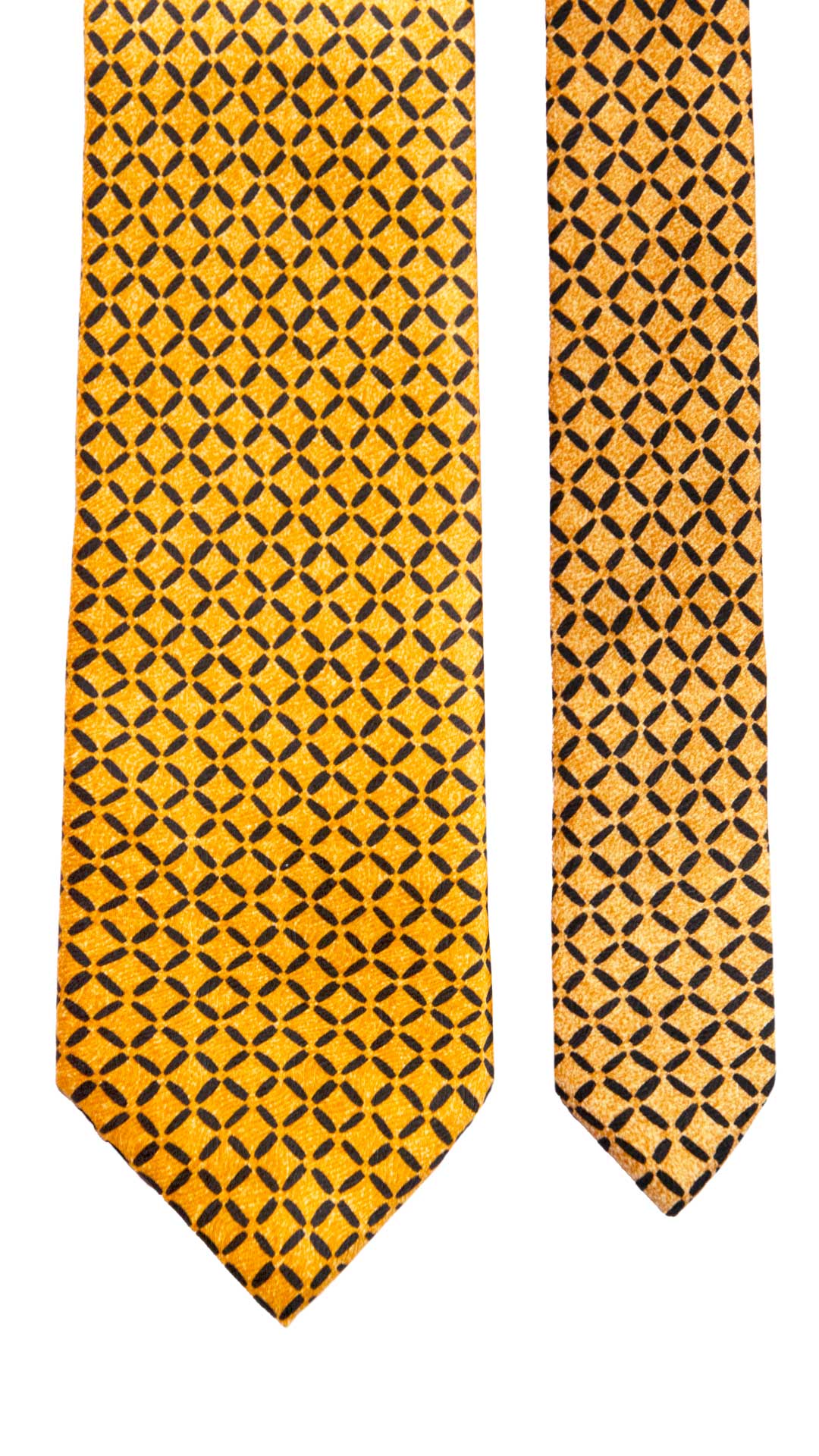 Cravatta Vintage di Seta Jacquard Color Bronzo Fantasia Nera CV1224 Made in Italy Graffeo Cravatte Pala