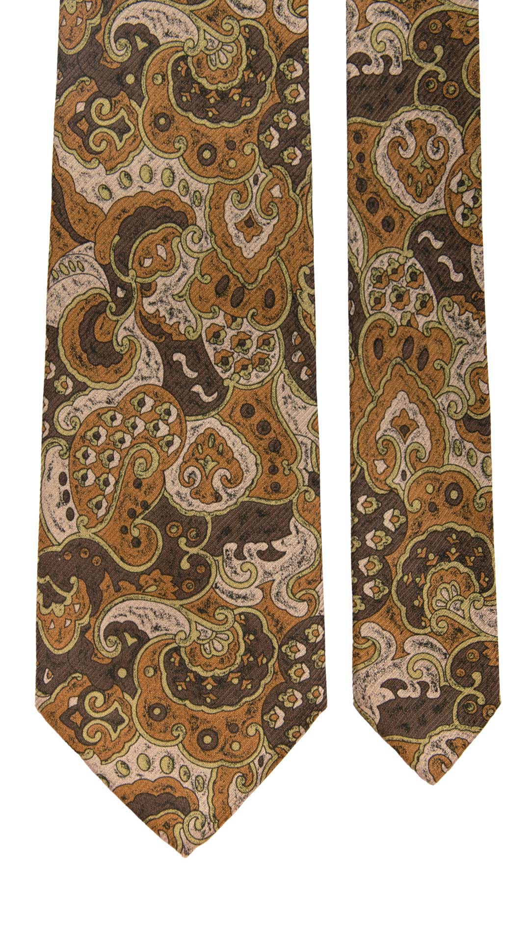 Cravatta Vintage di Seta Jacquard Color Corda Fantasia Multicolor CV929 Made in Italy Graffeo Cravatte Pala