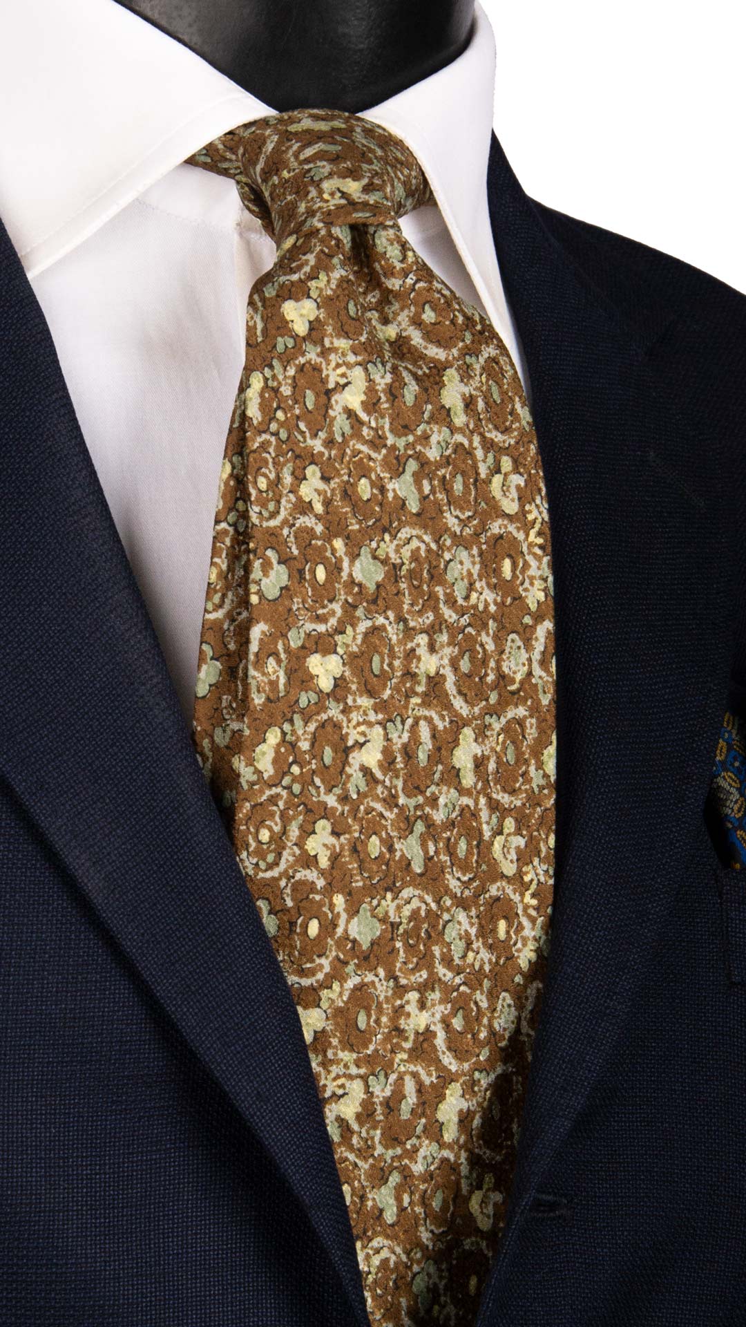 Cravatta Vintage di Set Jacquard Marrone Fantasia Multicolor CV988 Made in Italy Graffeo Cravatte