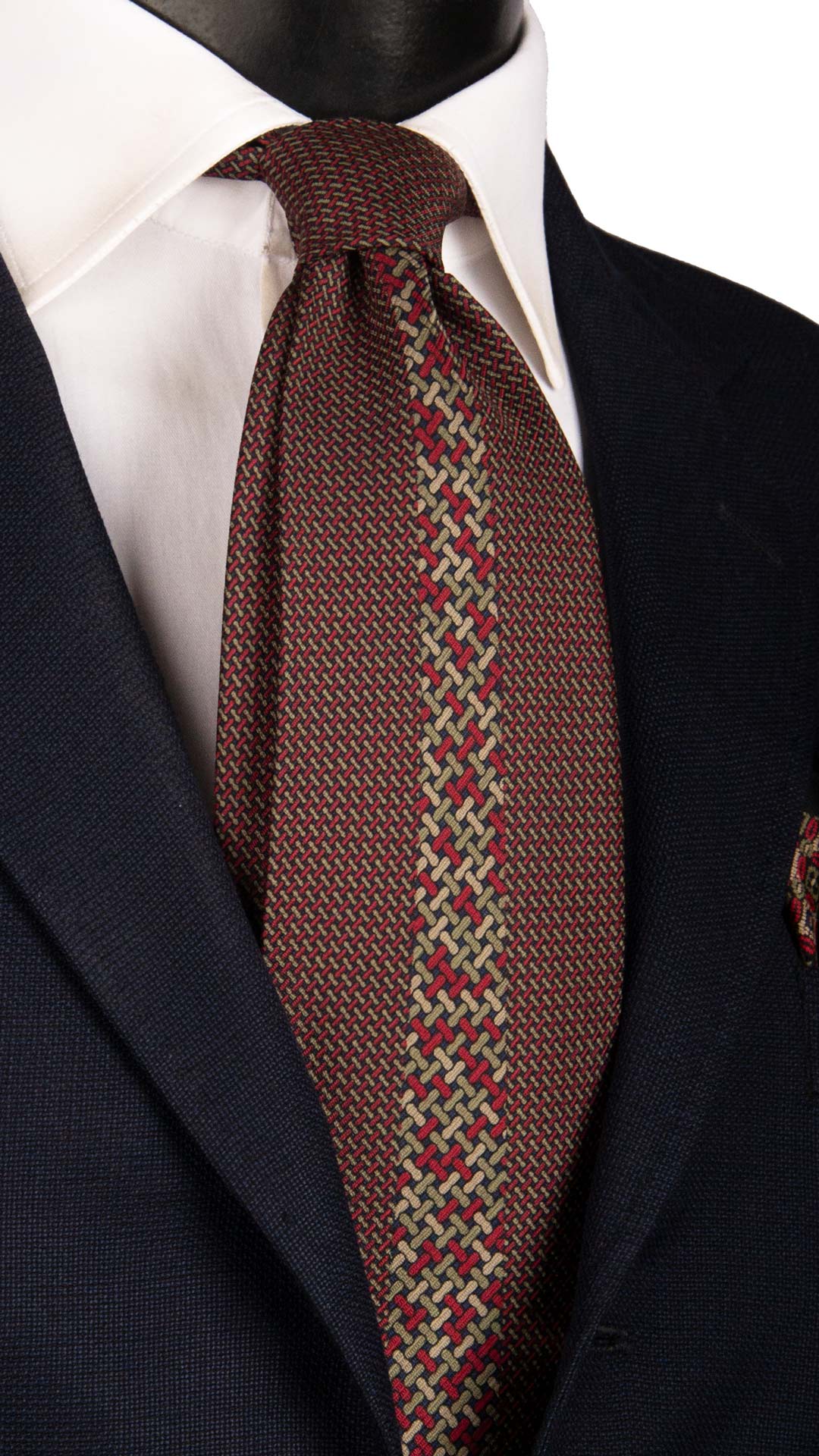 Cravatta Vintage di Seta Jacquard Nera Fantasia Multicolor CV1096 Made in Italy Graffeo Cravatte