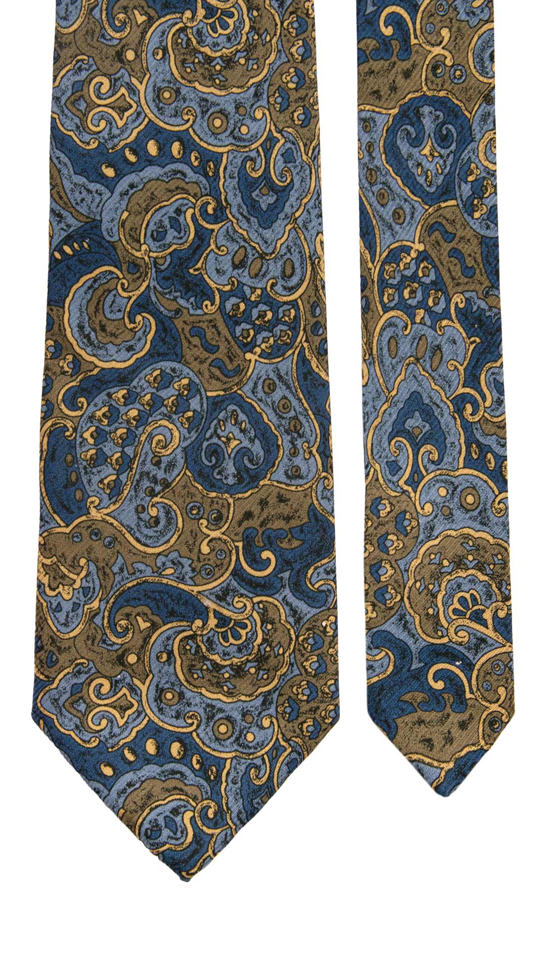 Man Green Jacquard Silk Tie Multicolor Pattern CV932
