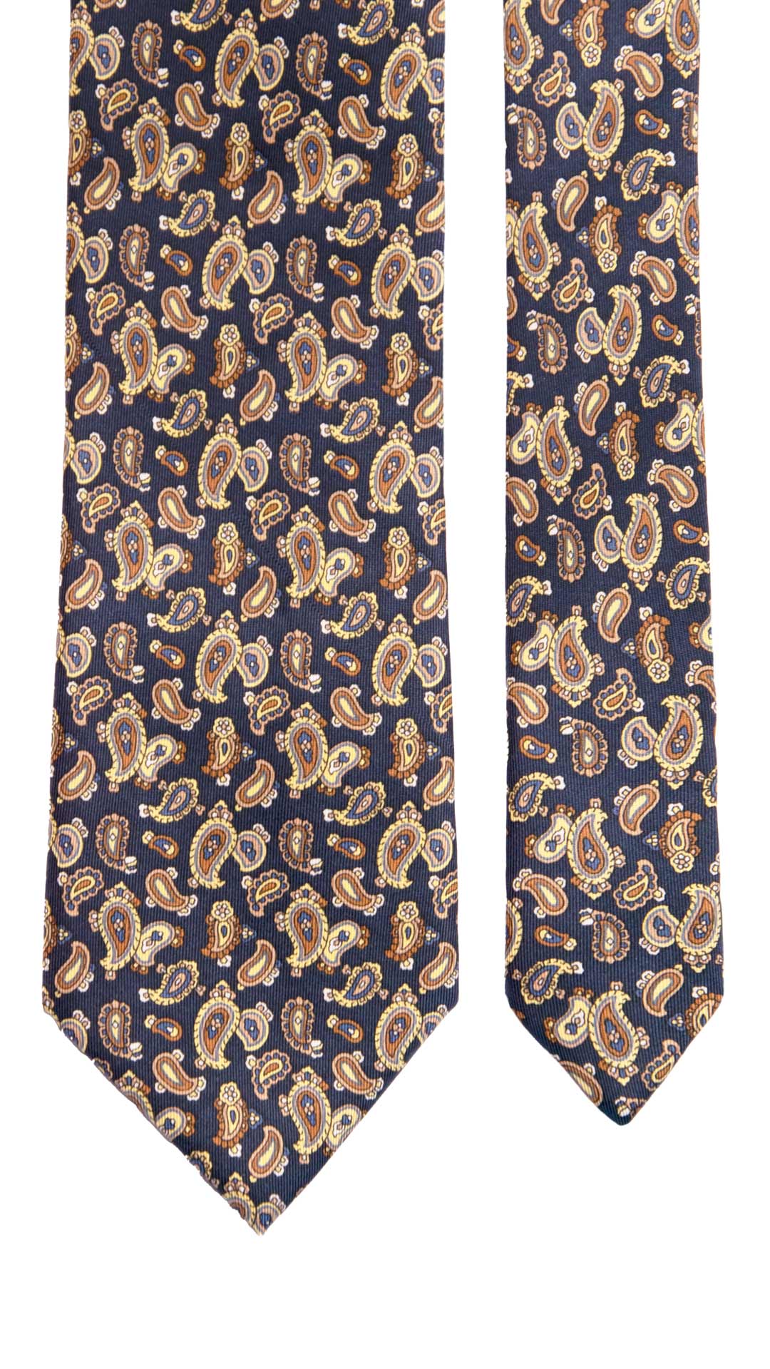 Cravatta Vintage in Twill di Seta Blu Paisley Multicolor CV1209 Made in Italy Graffeo Cravatte Pala