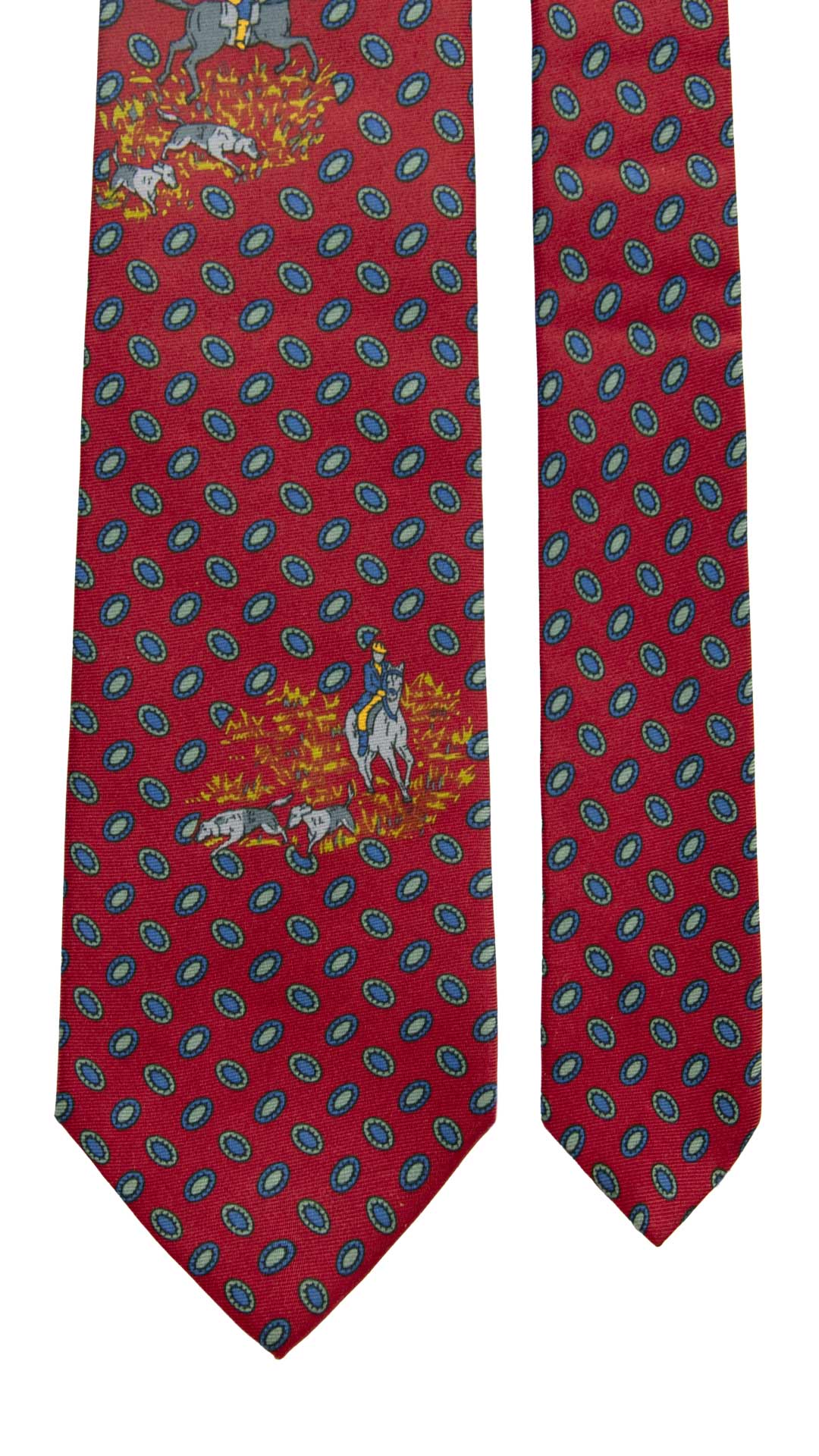 Cravatta Vintage in Twill di Seta Bordeaux Fantasia Multicolor CV1030 Made in Italy Graffeo Cravatte Pala