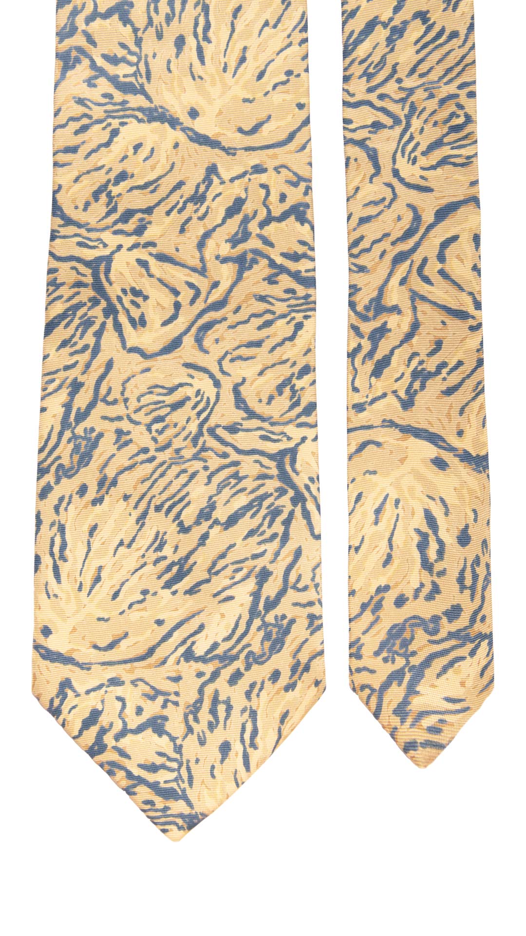 Cravatta Vintage in Twill di Seta Color Corda Fantasia Blu CV882 Made in Italy Graffeo Cravatte Pala