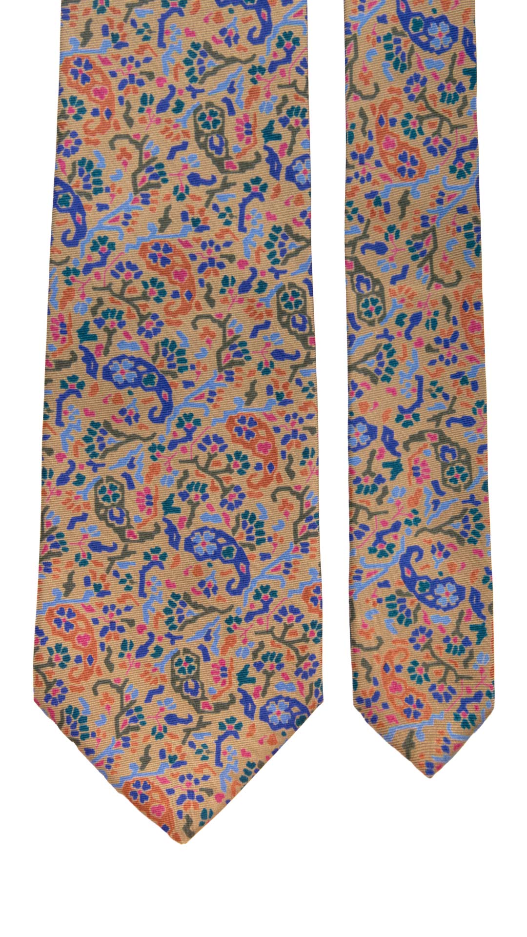 Cravatta Vintage in Twill di Seta Color Corda Fantasia Multicolor CV904 Made in Italy Graffeo Cravatte Pala