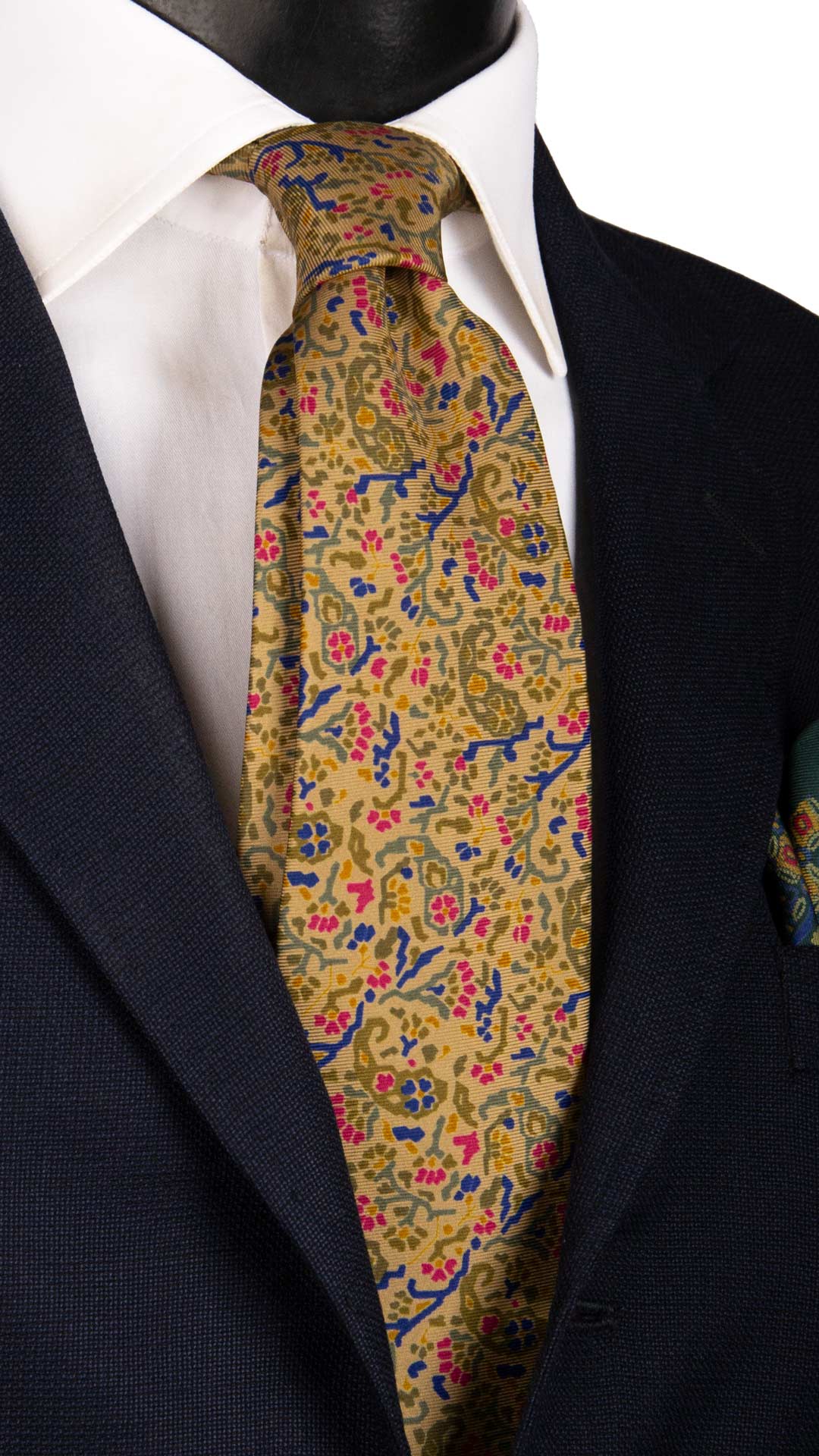 Cravatta Vintage in Twill di Seta Color Corda Fantasia Multicolor CV905 Made in Italy Graffeo Cravatte