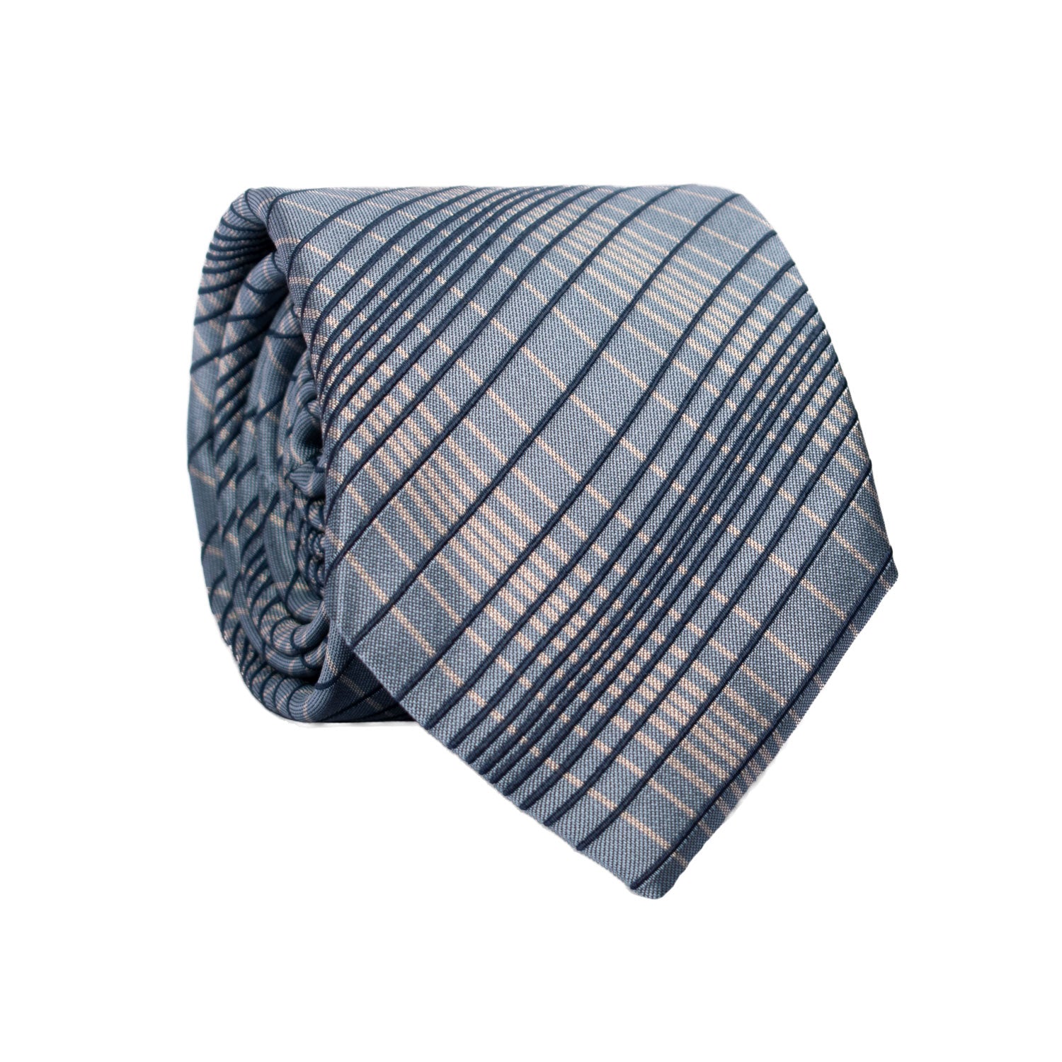 Cravatta a Quadri di Seta Avio Blu Grigio 7196 Graffeo Cravatte Made in Italy Rotolo