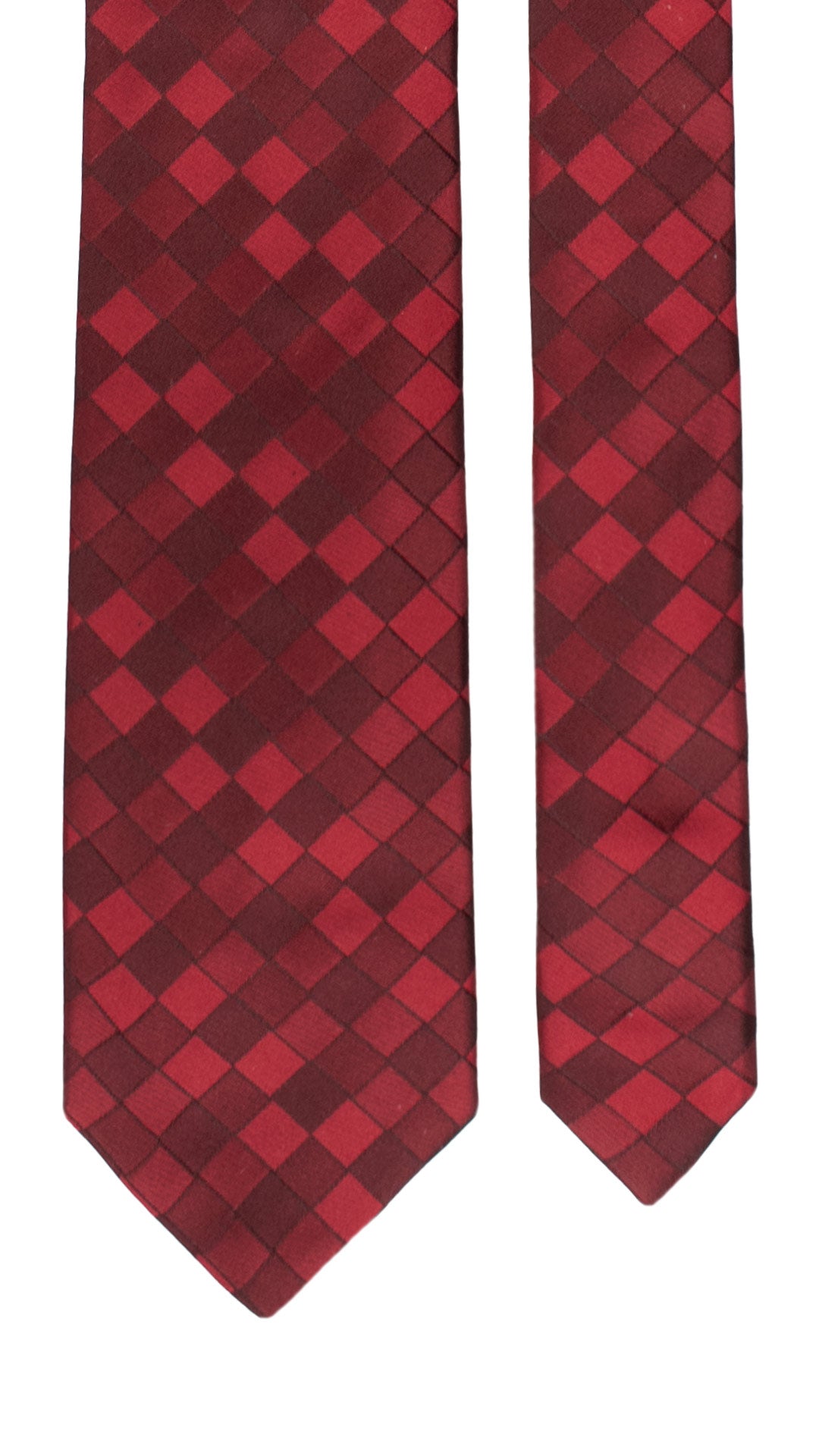 Cravatta a Quadri di Seta Bordeaux 7295 Graffeo Cravatte Made in Italy Pala