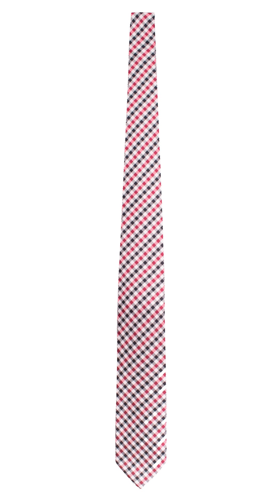 Cravatta a Quadri di Seta Fucsia Nera Grigia 1832 Graffeo Cravatte Made in Italy Intera