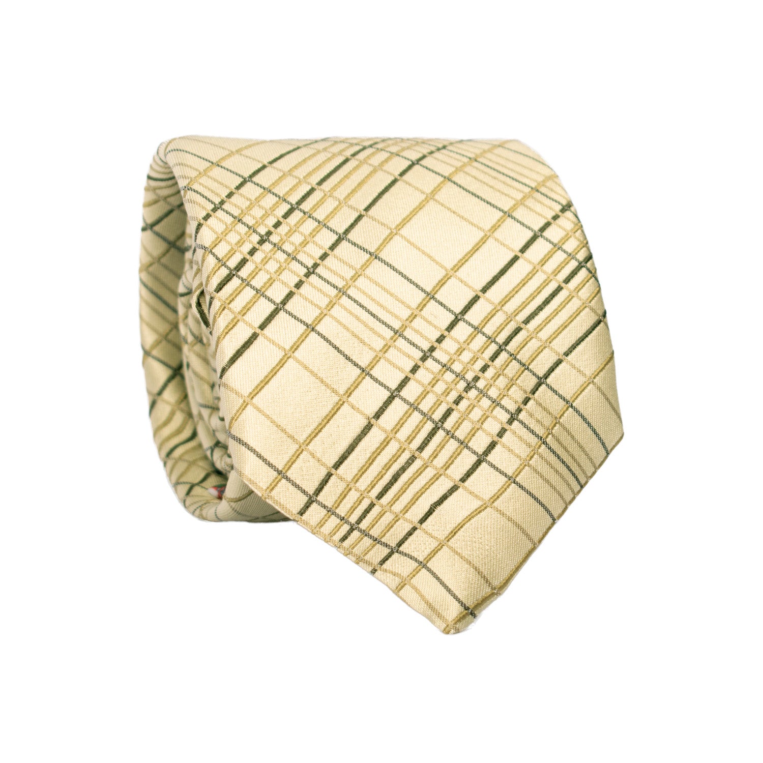 Cravatta a Quadri di Seta Verde 7191 Graffeo Cravatte Made in Italy Rotolo