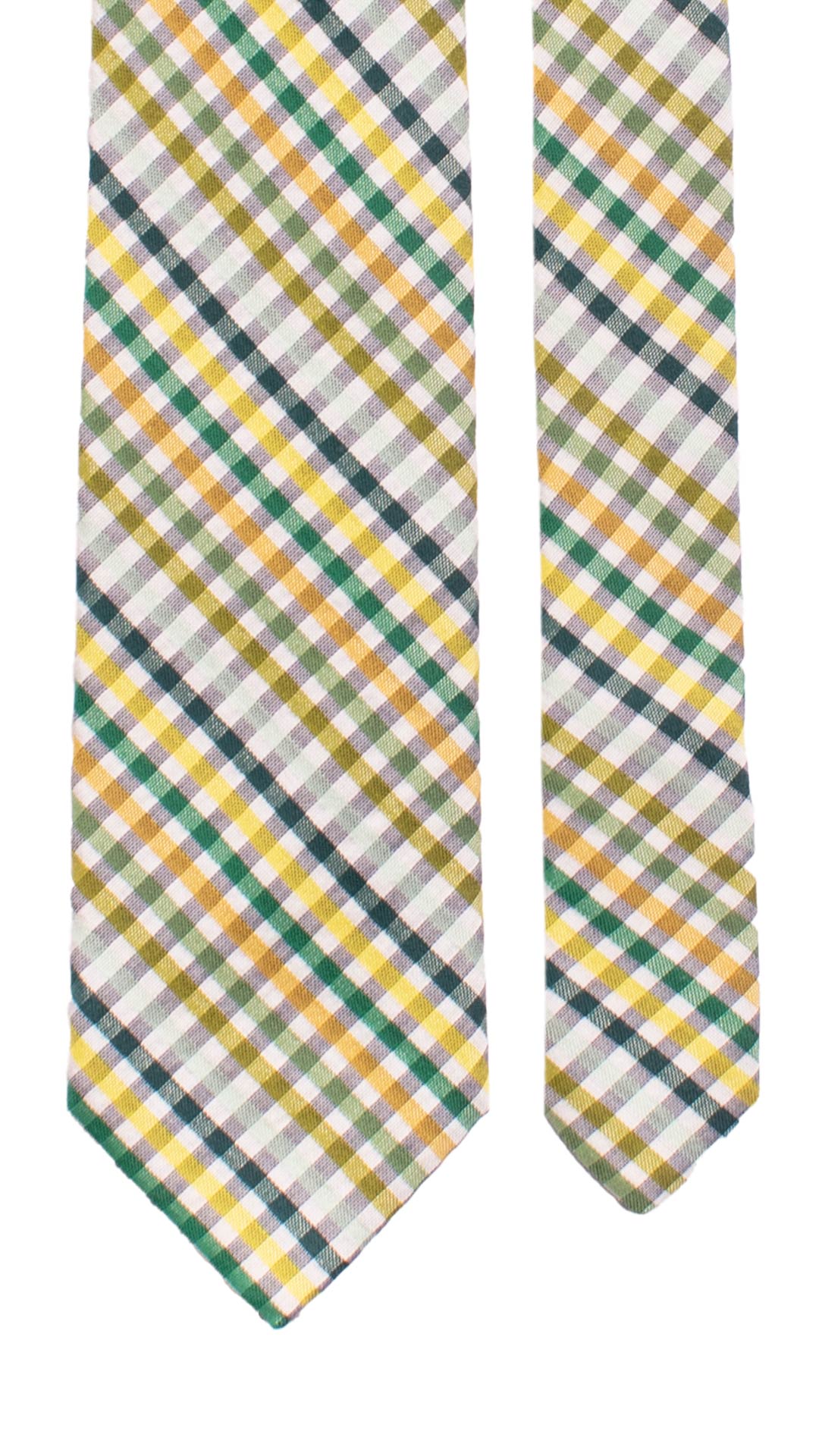 Cravatta a Quadri in Seta Cotone Multicolor 7205 Graffeo Cravatte Made in Italy Pala