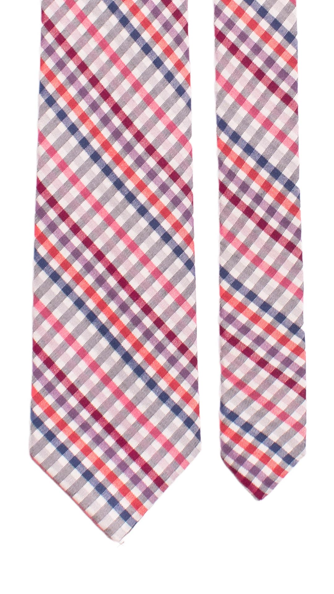 Cravatta a Quadri in Seta Cotone Multicolor 7206 Graffeo Cravatte Made in Italy Pala