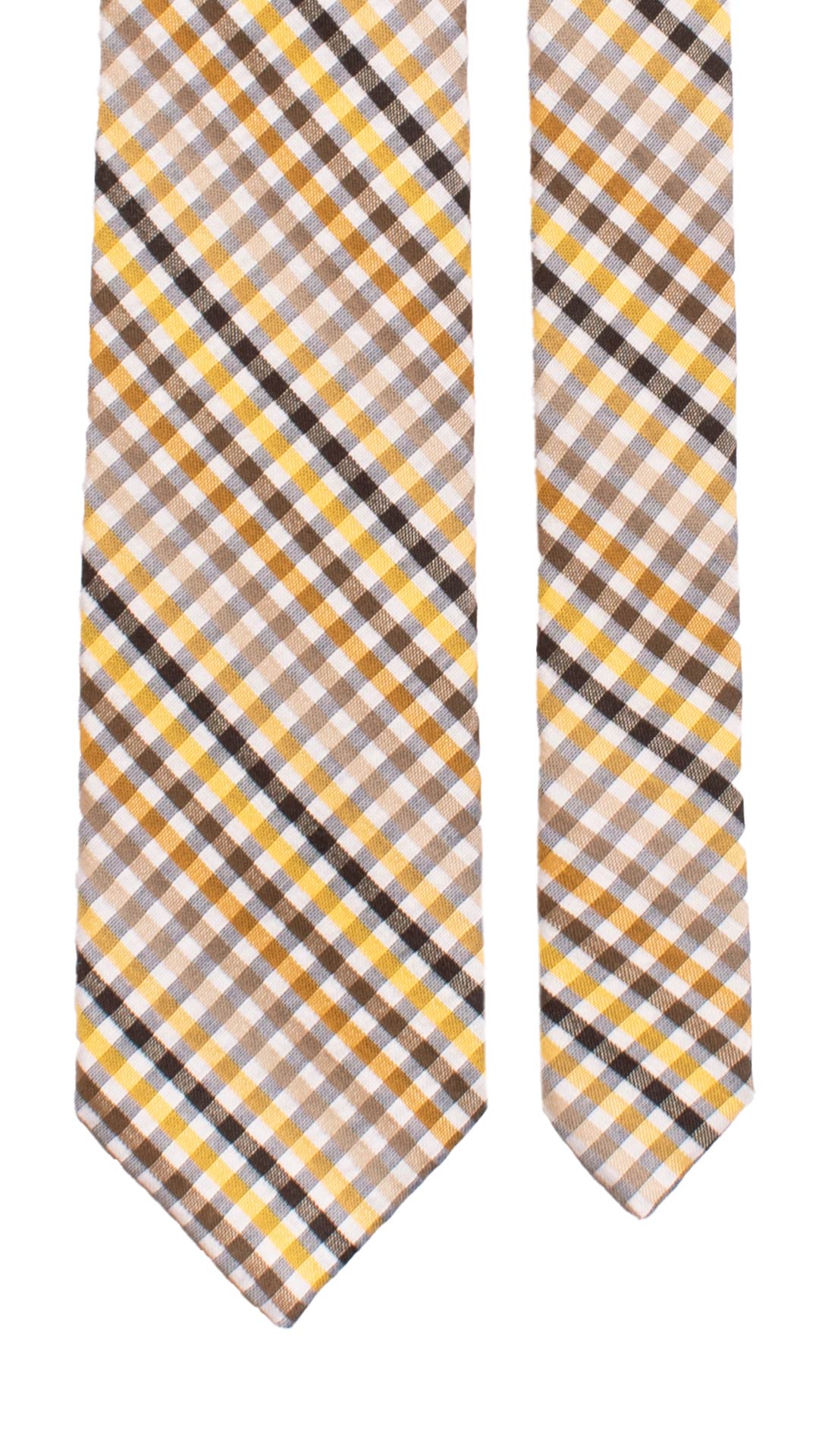 Cravatta a Quadri in Seta Cotone Multicolor 7207 Graffeo Cravatte Made in Italy Pala