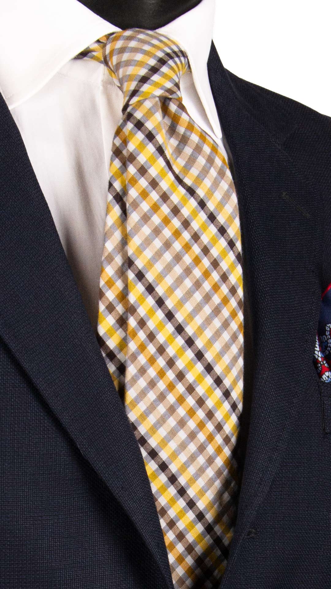 Cravatta a Quadri in Seta Cotone Multicolor 7207 Graffeo Cravatte Made in Italy