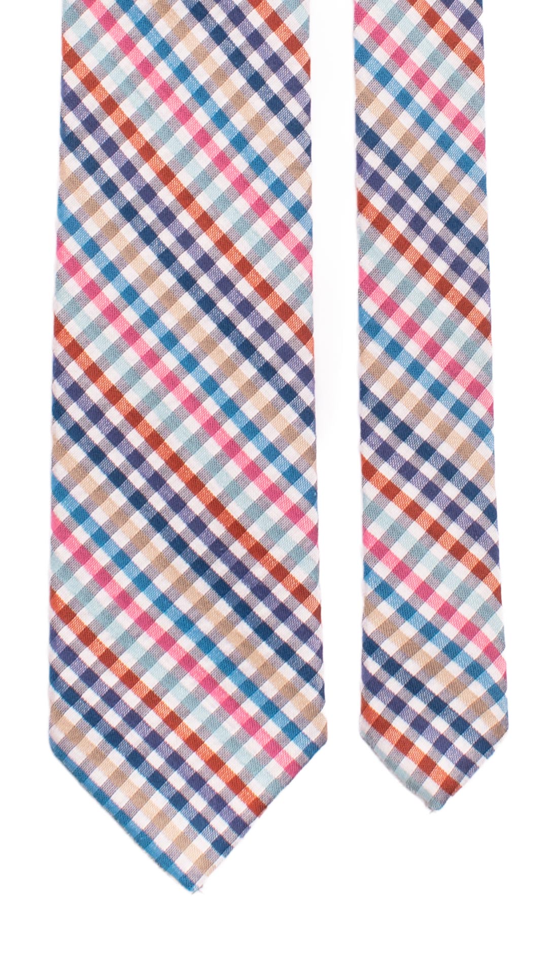 Cravatta a Quadri in Seta Cotone Multicolor 7208 Graffeo Cravatte Made in Italy Pala