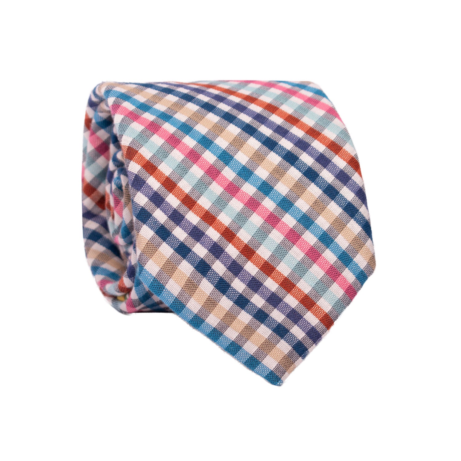 Cravatta a Quadri in Seta Cotone Multicolor 7208 Graffeo Cravatte Made in Italy Rotolo