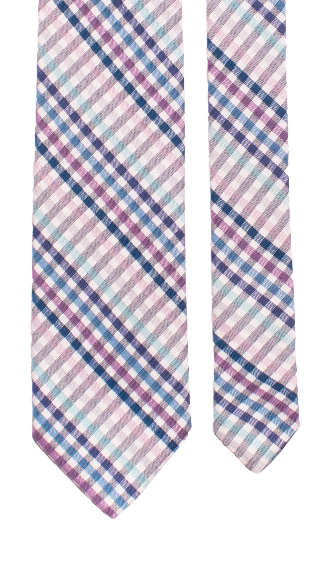 Cravatta a Quadri in Seta Cotone Multicolor 7209 Graffeo Cravatte Made in Italy Pala