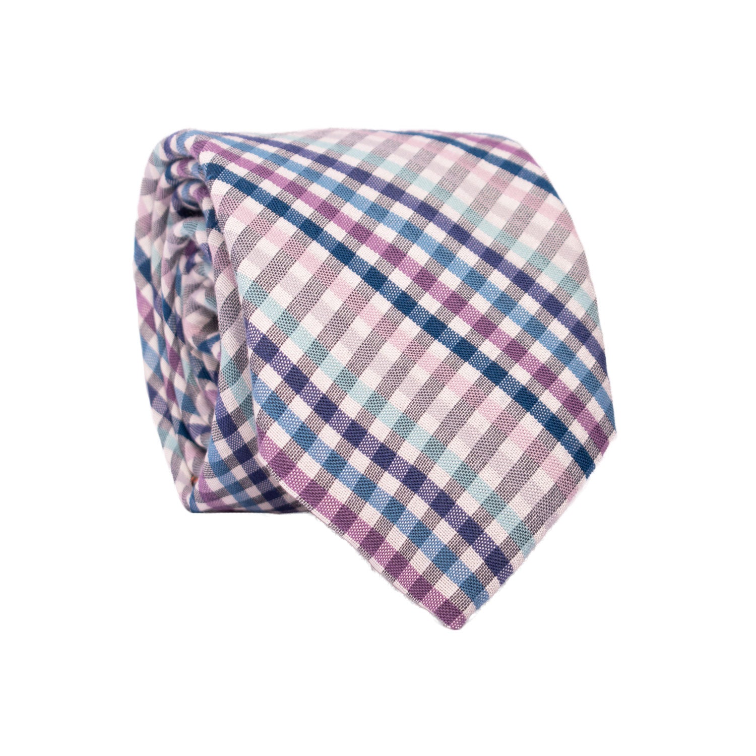 Cravatta a Quadri in Seta Cotone Multicolor 7209 Graffeo Cravatte Made in Italy Rotolo