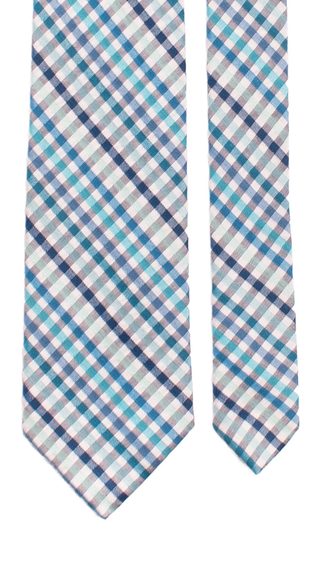 Cravatta a Quadri in Seta Cotone Multicolor 7210 Graffeo Cravatte Made in Italy Pala